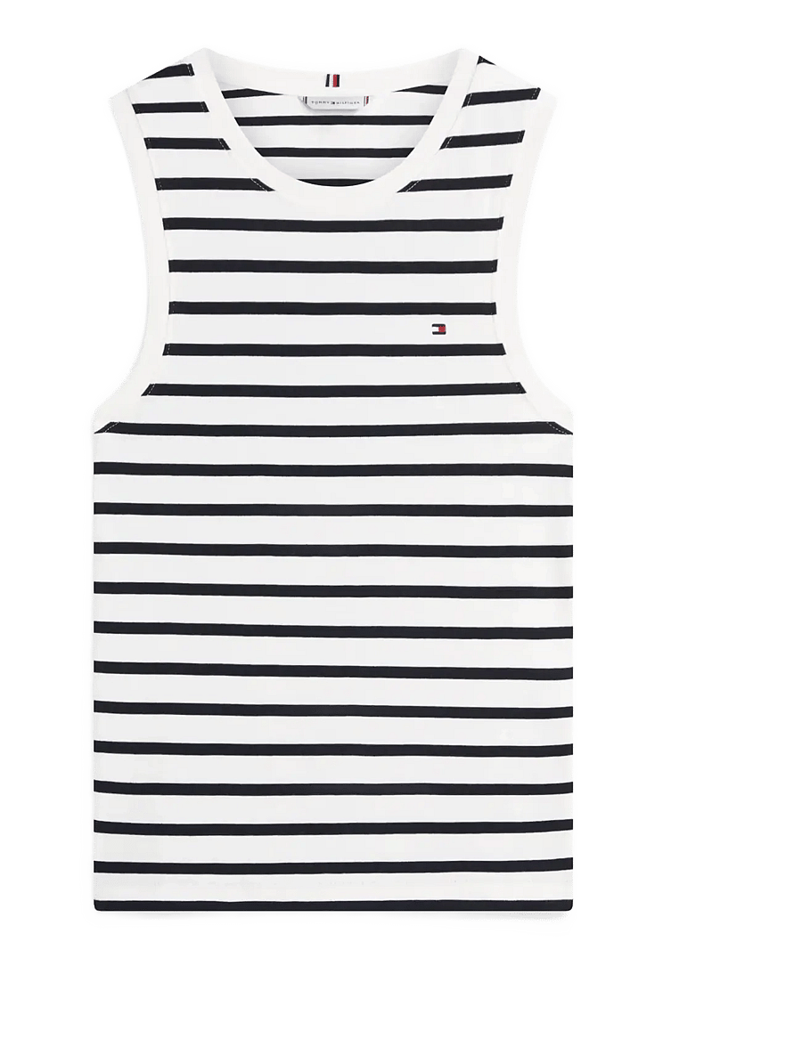 Tommy Hilfiger - SLIM CODY C-NK TANK TOP - Ärmellose tops - breton stp ecru dark night navy - 1