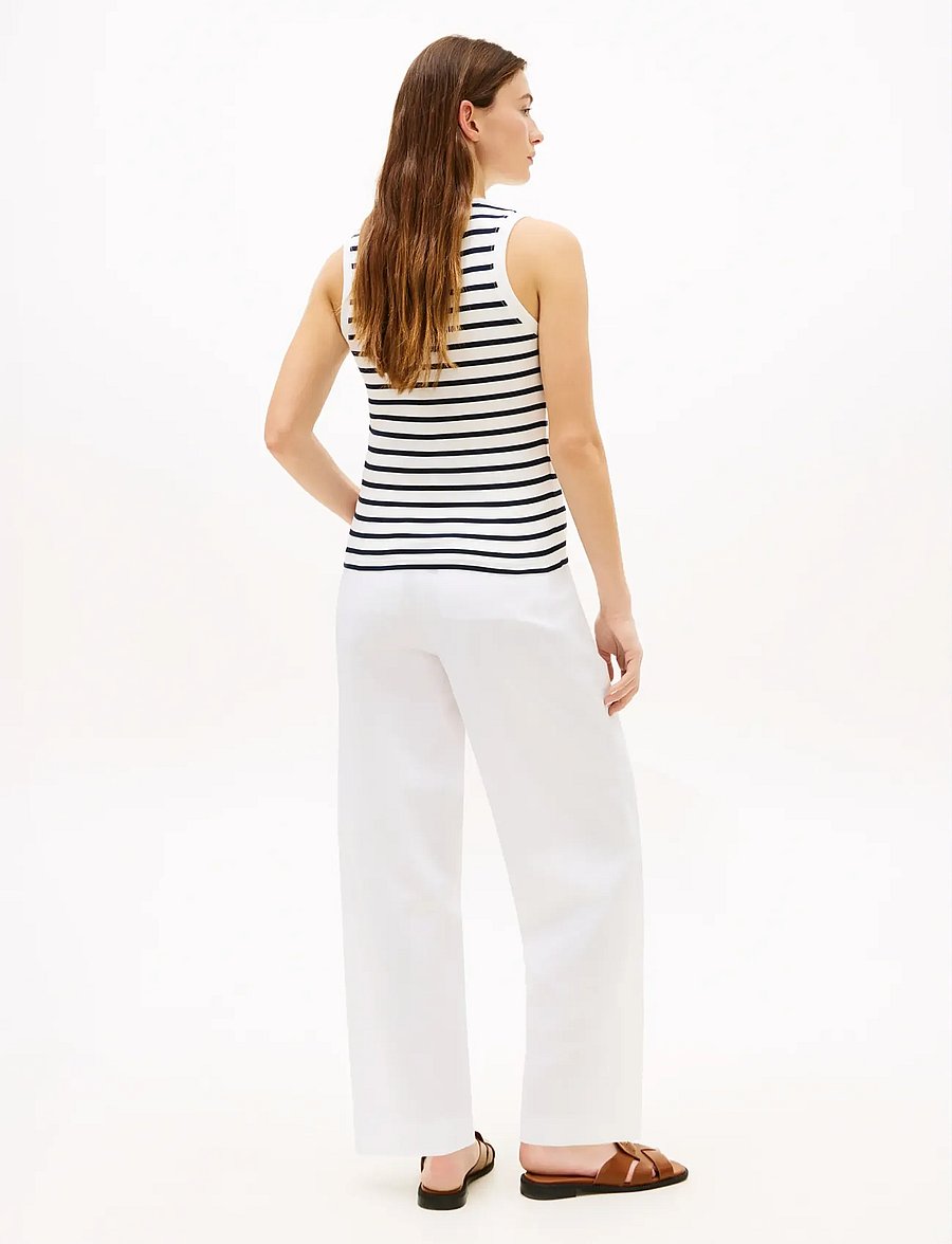 Tommy Hilfiger - SLIM CODY C-NK TANK TOP - Ärmellose tops - breton stp ecru dark night navy - 2