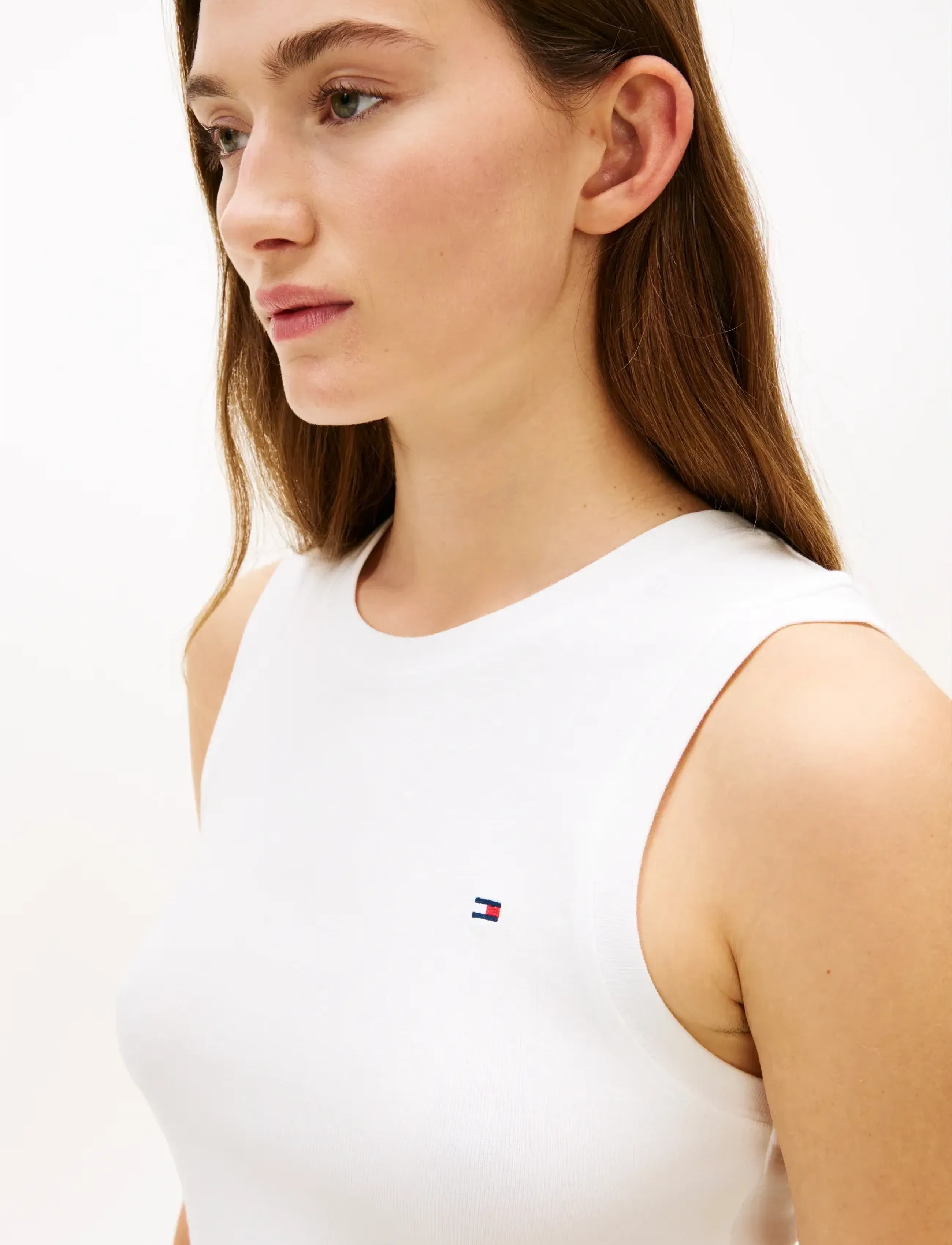 Tommy Hilfiger - SLIM CODY C-NK TANK TOP - tanktops - ecru - 4