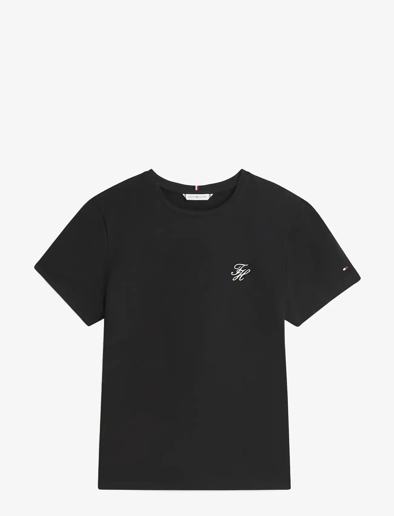 Tommy Hilfiger - TH SCRIPT REG C-NK SS TEE - t-shirts - black - 1