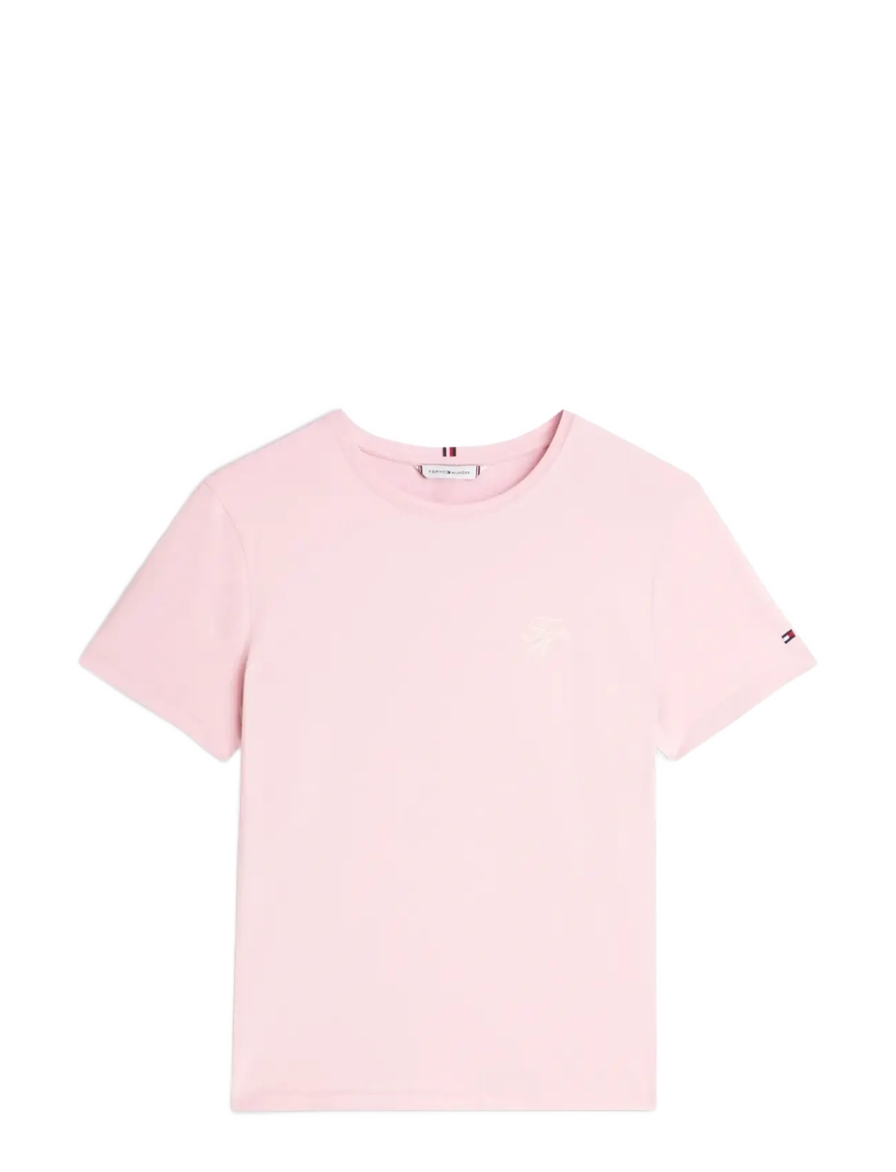 Tommy Hilfiger TH SCRIPT REG C-NK SS TEE - Riided - BONITA PINK / pink/rose