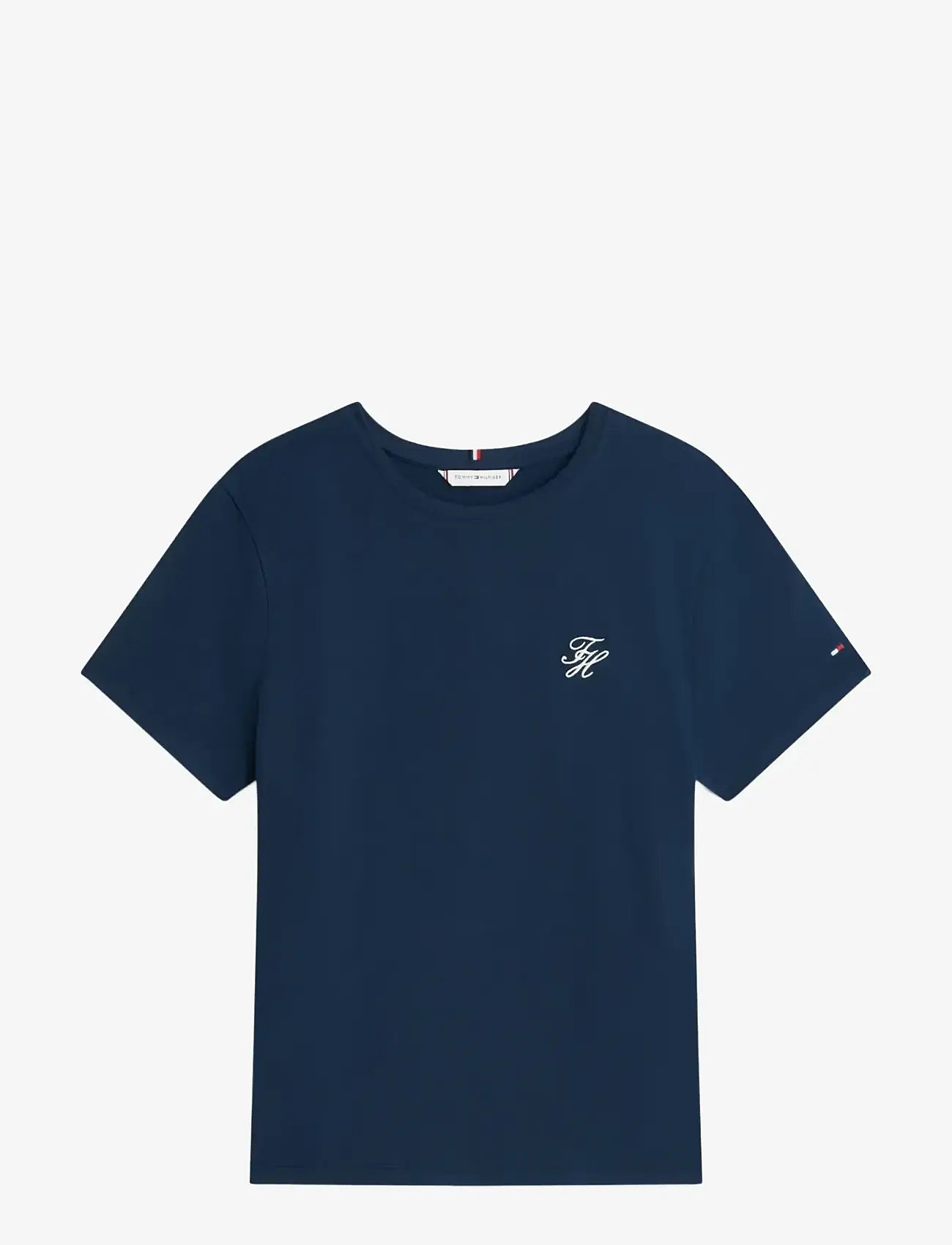 Tommy Hilfiger - TH SCRIPT REG C-NK SS TEE - t-shirts - dark night navy - 1