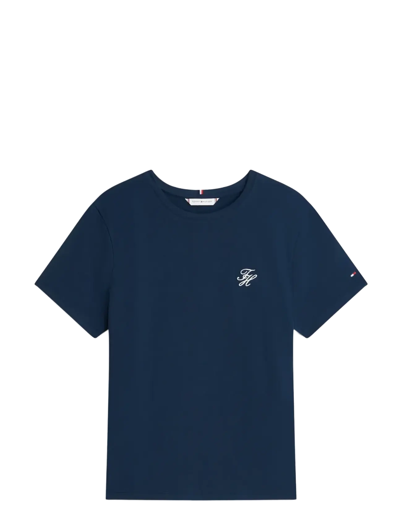 Tommy Hilfiger TH SCRIPT REG C-NK SS TEE - Tøj - DARK NIGHT NAVY / navy