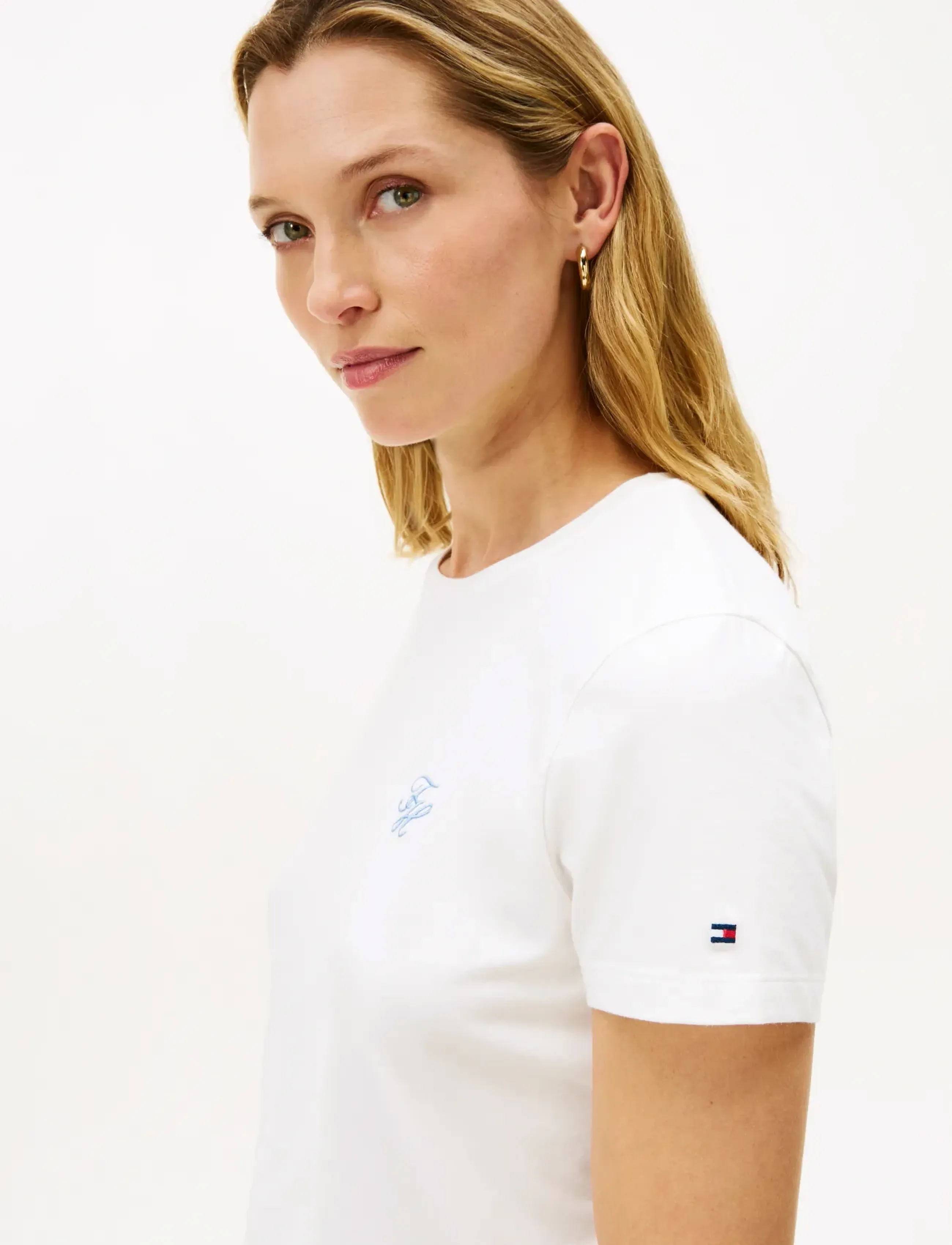 Tommy Hilfiger - TH SCRIPT REG C-NK SS TEE - madalaimad hinnad - ecru - 4