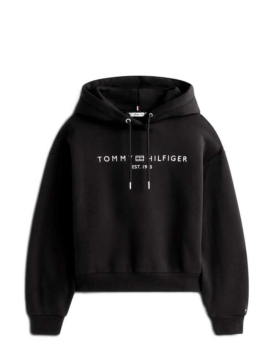 Tommy Hilfiger - CORP LOGO MDRN HOODIE - hættetrøjer - black - 1