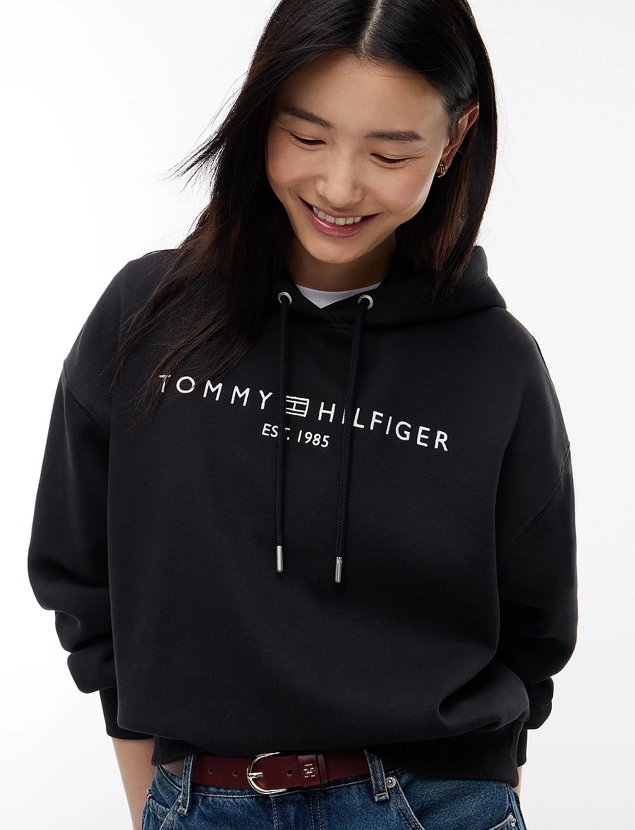 Tommy Hilfiger - CORP LOGO MDRN HOODIE - hættetrøjer - black - 3