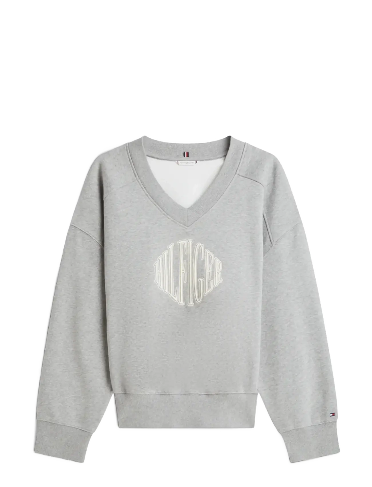 TOMMY HILFIGER Varsity V-Nk Fleece Swtsrt Grau - XL - Damen