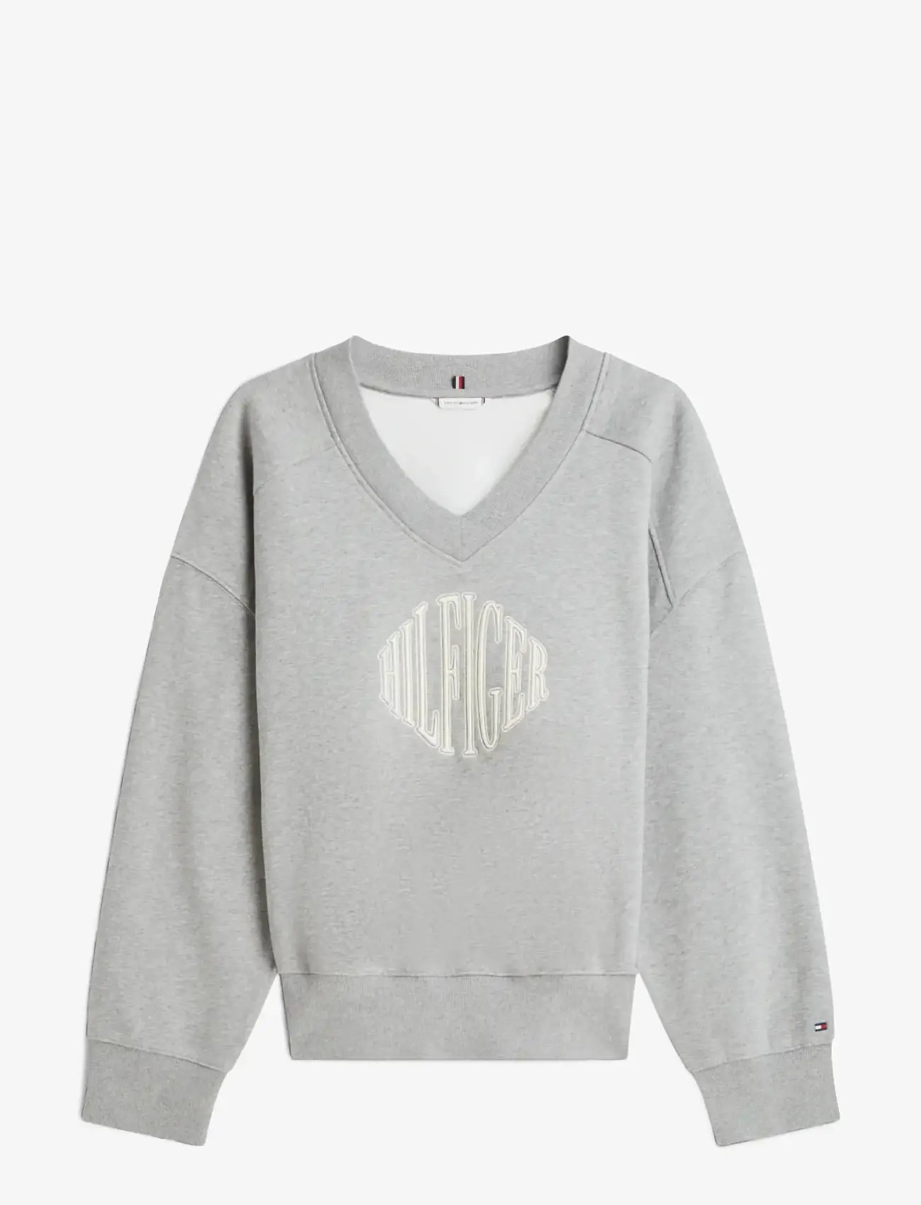 Tommy Hilfiger - VARSITY V-NK FLEECE SWTSRT - modetrends - med heather grey - 1
