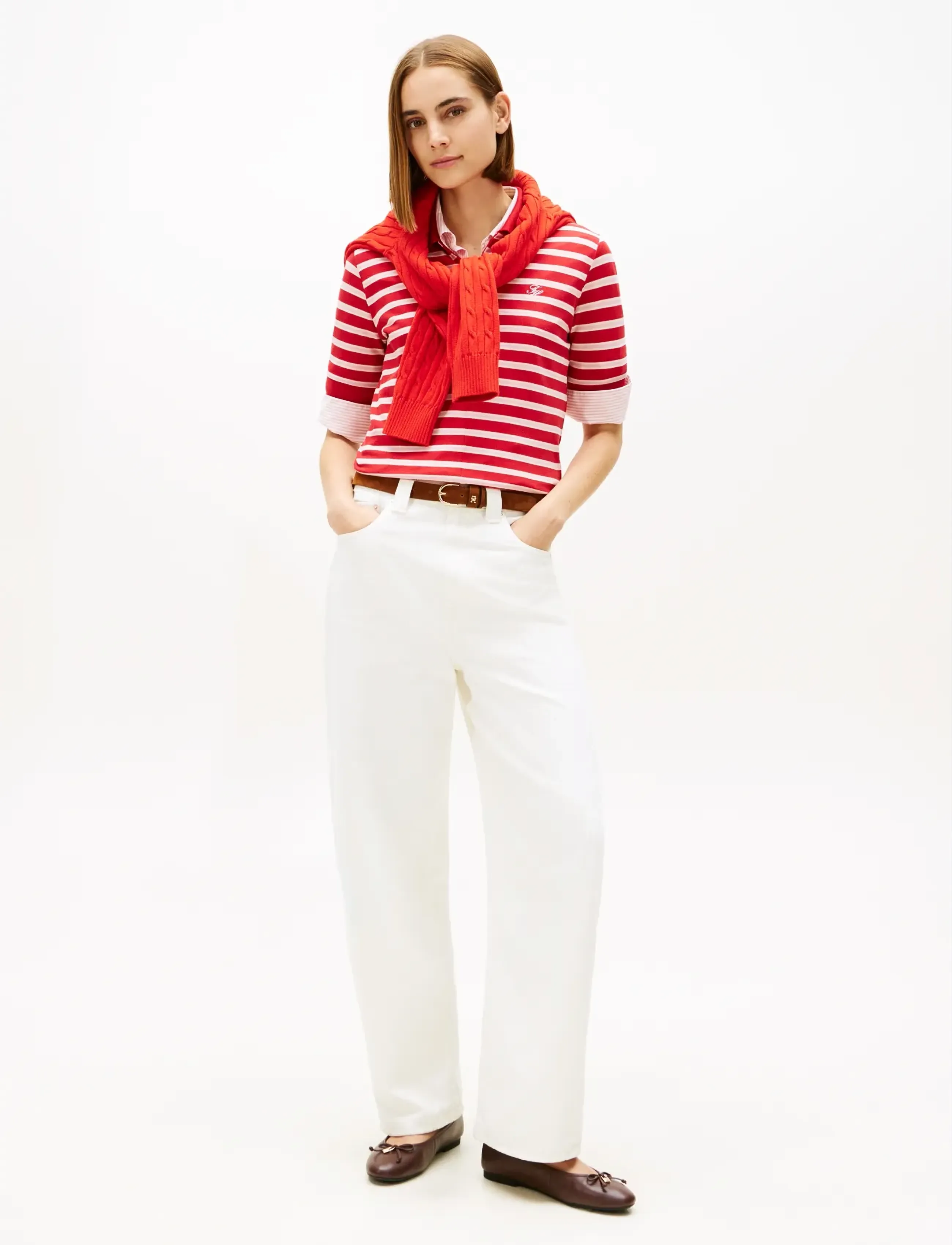 Tommy Hilfiger - TH SCRIPT LYOCELL ZIP SS POLO - poloshirts - primary red bonita pink calico stp - 2