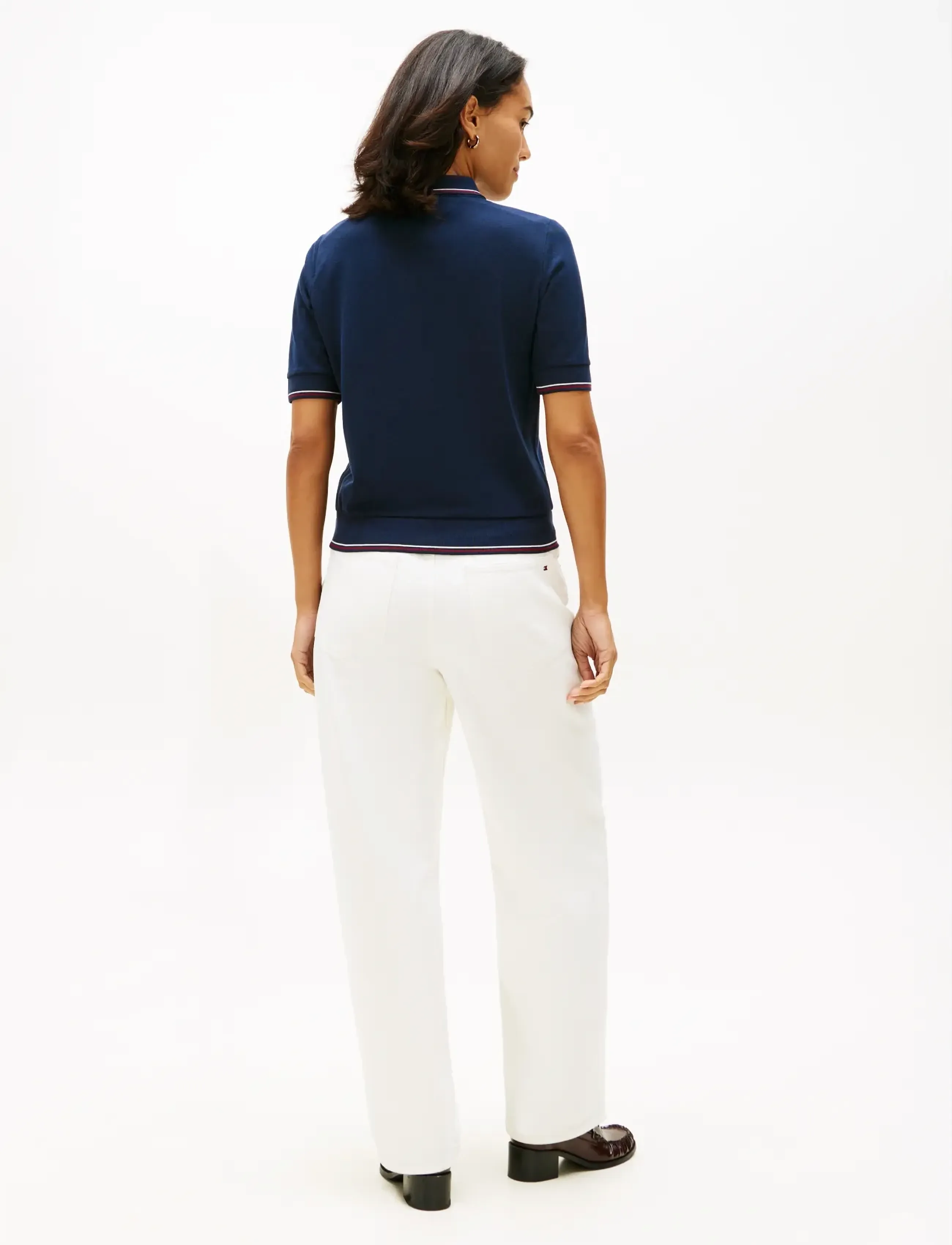 Tommy Hilfiger - TH SCRIPT LYOCELL ZIP SS POLO - poloshirts - dark night navy - 3