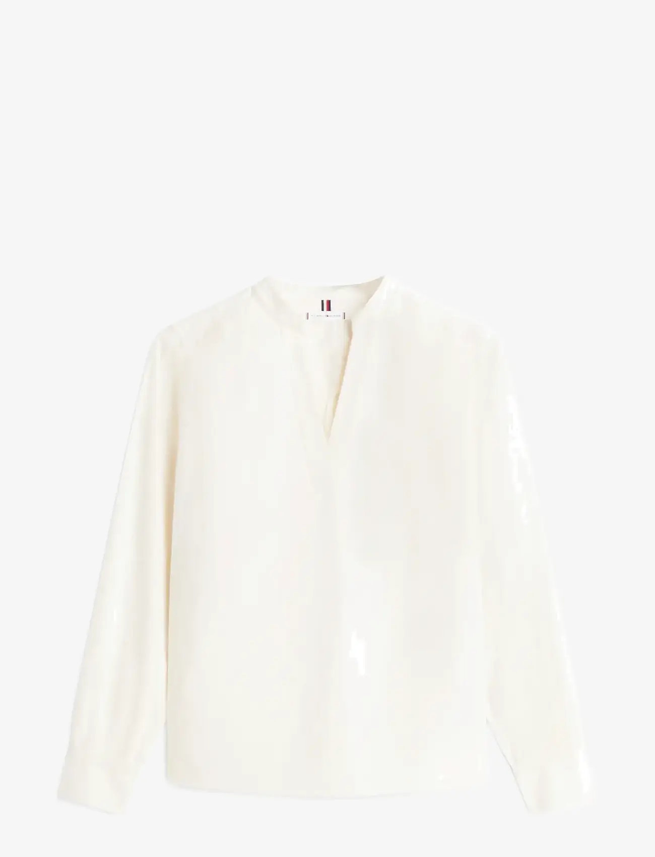 Tommy Hilfiger - POPLIN V-NK BLOUSE - langärmlige blusen - calico - 1