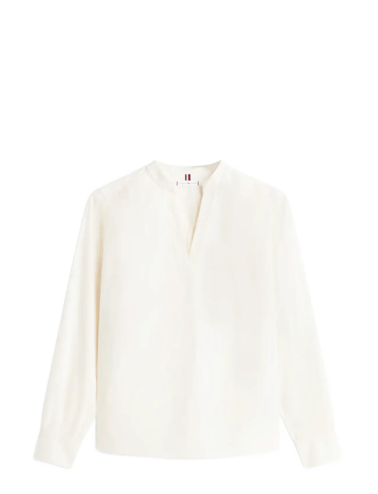 Tommy Hilfiger POPLIN V-NK BLOUSE - Tommy Hilfiger - CALICO / cream