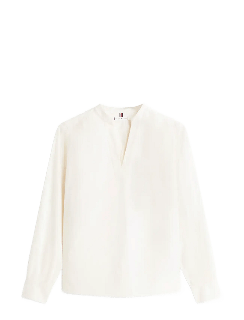 Tommy Hilfiger - POPLIN V-NK BLOUSE - long sleeved blouses - calico - 1