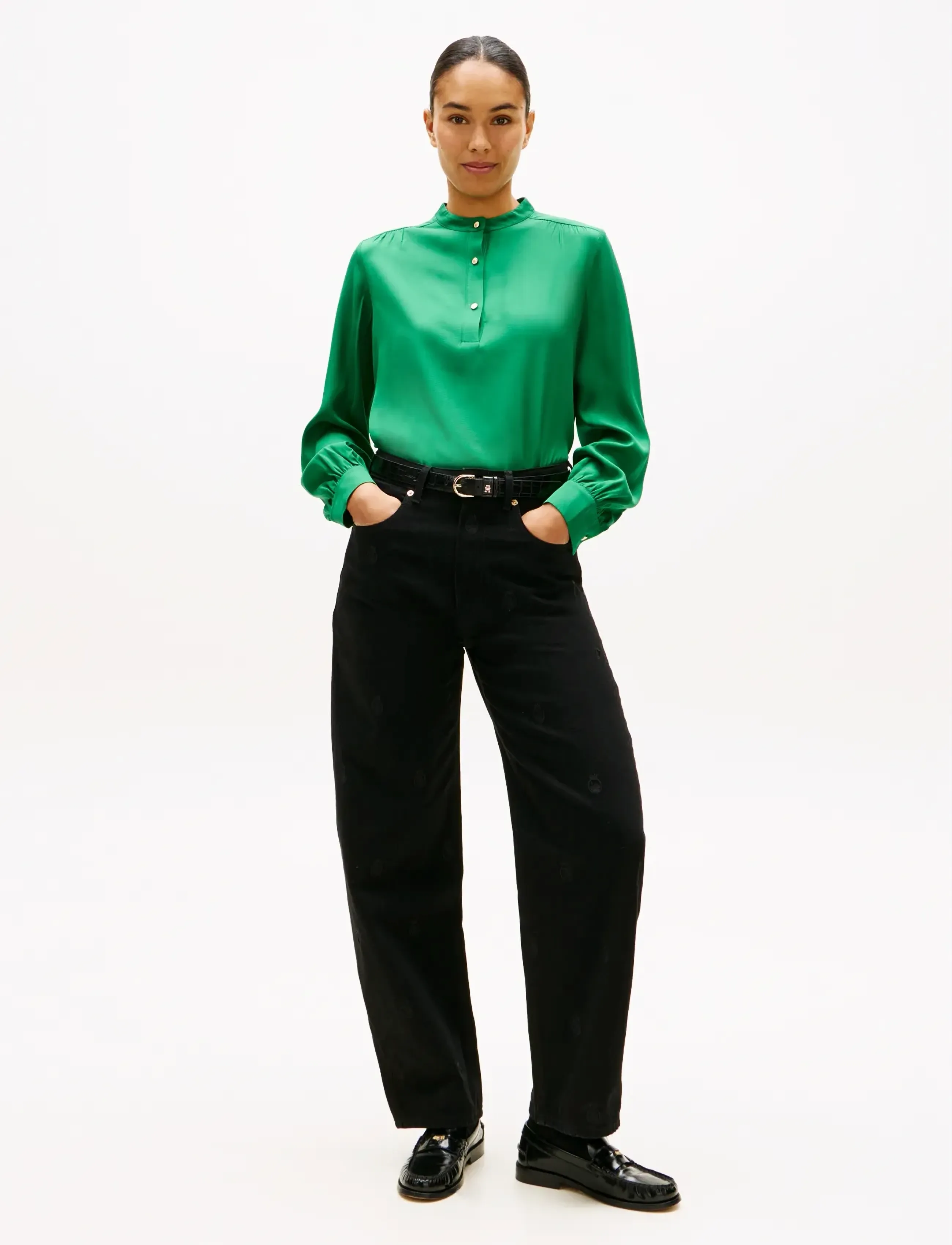 Tommy Hilfiger - VIS TWILL V-NK BLOUSE - nouveau green - 2