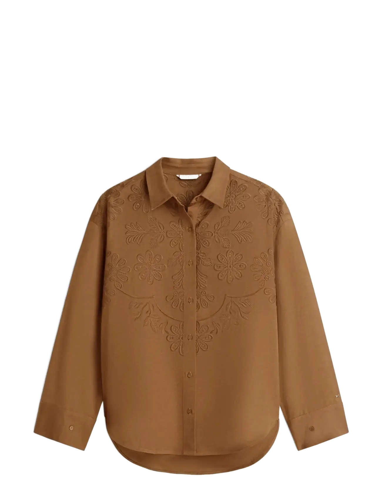 Tommy Hilfiger EMBROIDERY MODERN FIT LS SHIRT - Tommy Hilfiger - NORDIC TAUPE / brown