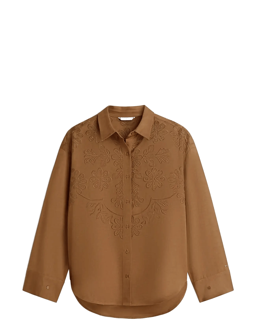 Tommy Hilfiger - EMBROIDERY MODERN FIT LS SHIRT - långärmade skjortor - nordic taupe - 1