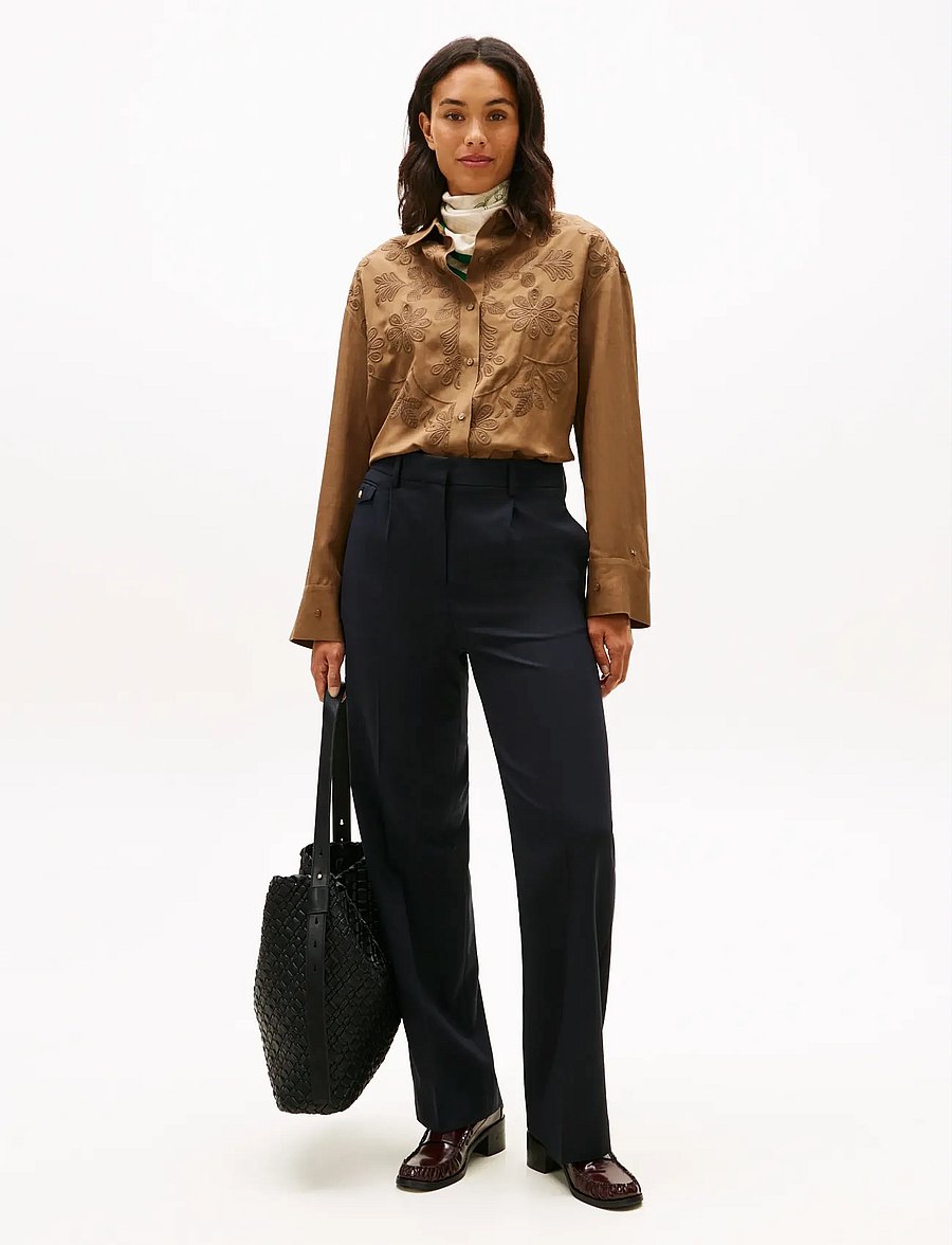 Tommy Hilfiger - EMBROIDERY MODERN FIT LS SHIRT - långärmade skjortor - nordic taupe - 2