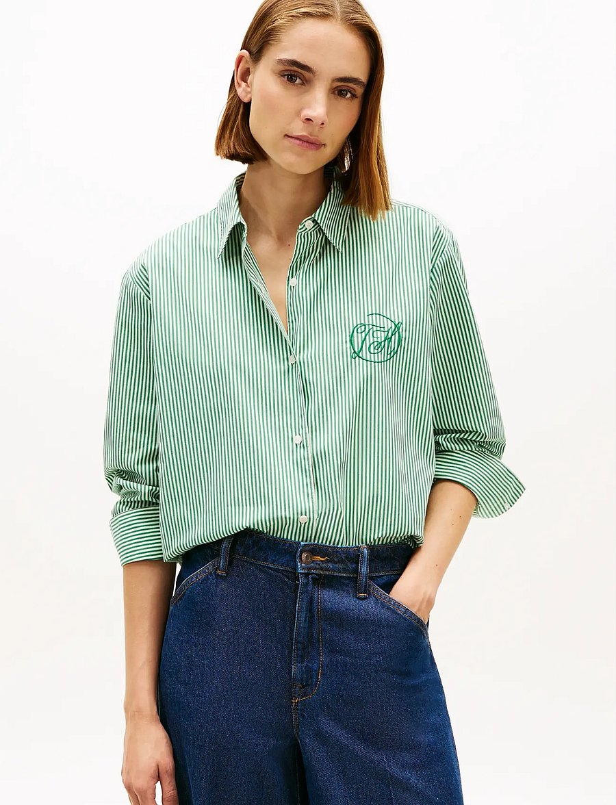 Tommy Hilfiger - COTTON EASY SHIRT - langærmede skjorter - classic ithaca stp nouveau green - 0
