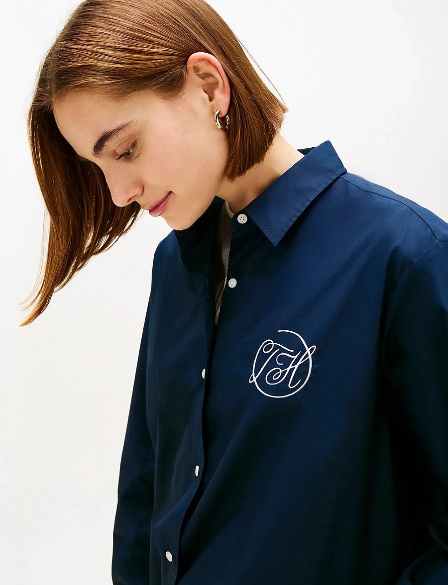 Tommy Hilfiger - COTTON EASY SHIRT - långärmade skjortor - dark night navy - 4