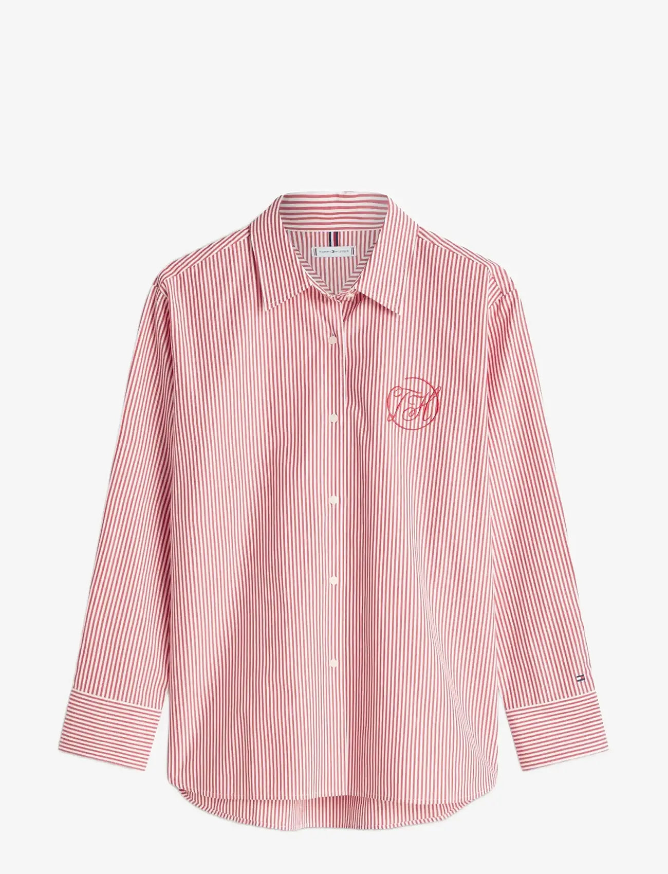 Tommy Hilfiger - COTTON EASY SHIRT - langärmlige hemden - primary red ecru stripe - 1