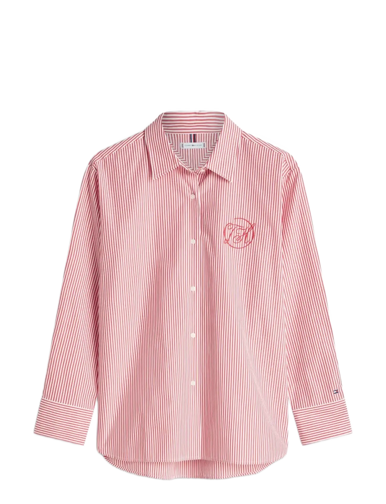 Tommy Hilfiger COTTON EASY SHIRT - Nyheder - PRIMARY RED ECRU STRIPE / red