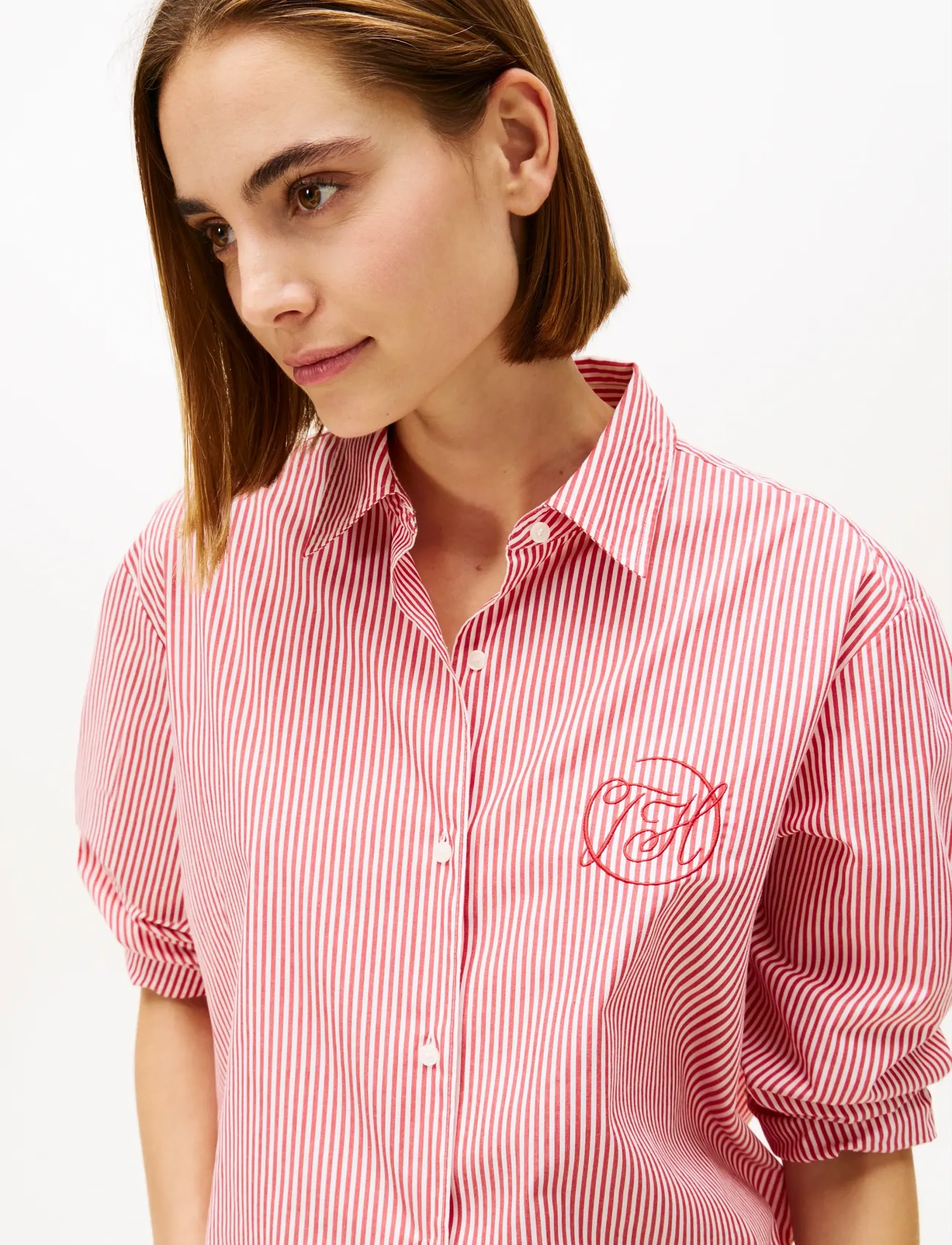 Tommy Hilfiger - COTTON EASY SHIRT - overhemden met lange mouwen - primary red ecru stripe - 4