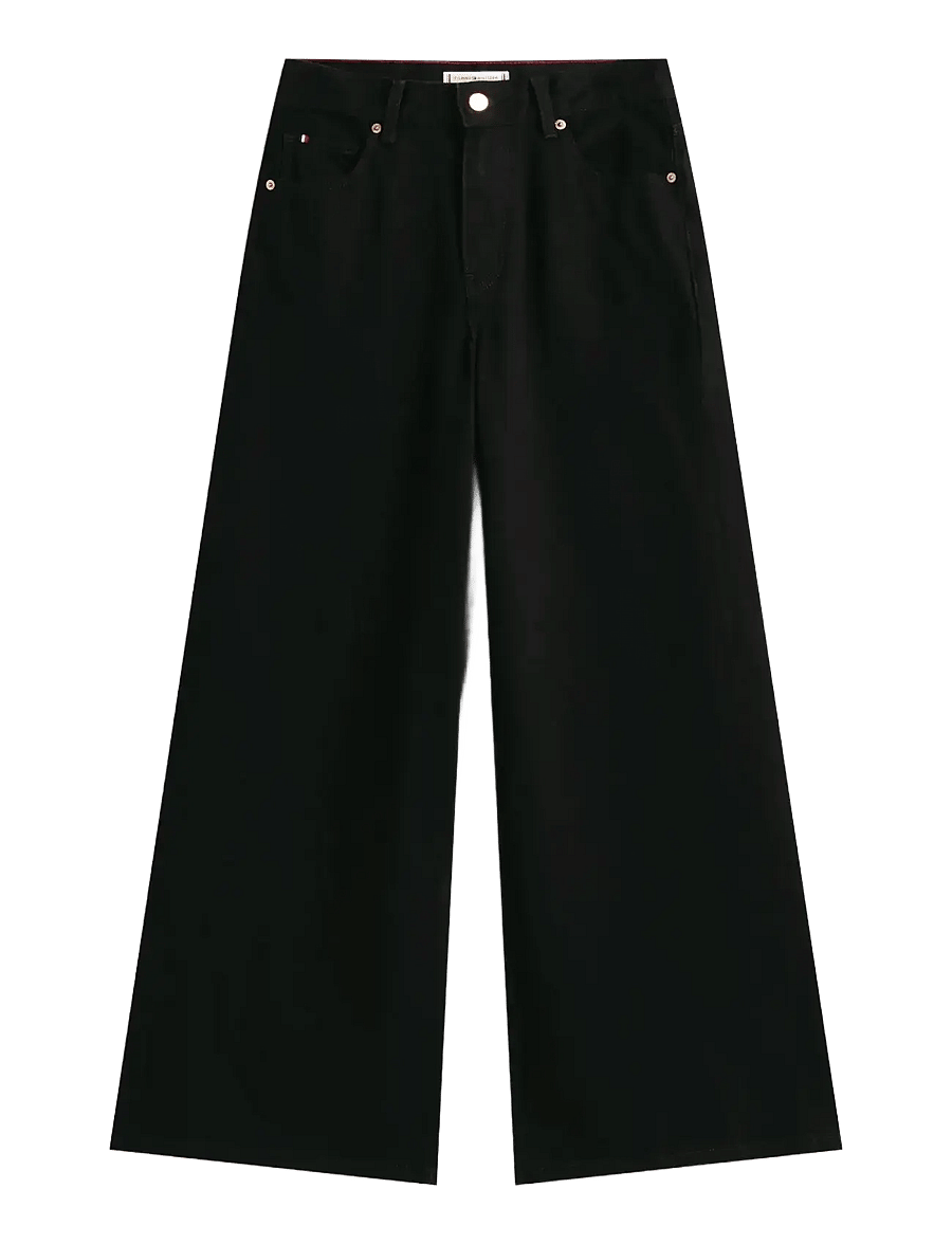 Tommy Hilfiger - DNM BLACK 70s WIDE LEG HW - pantalons larges - black - 1