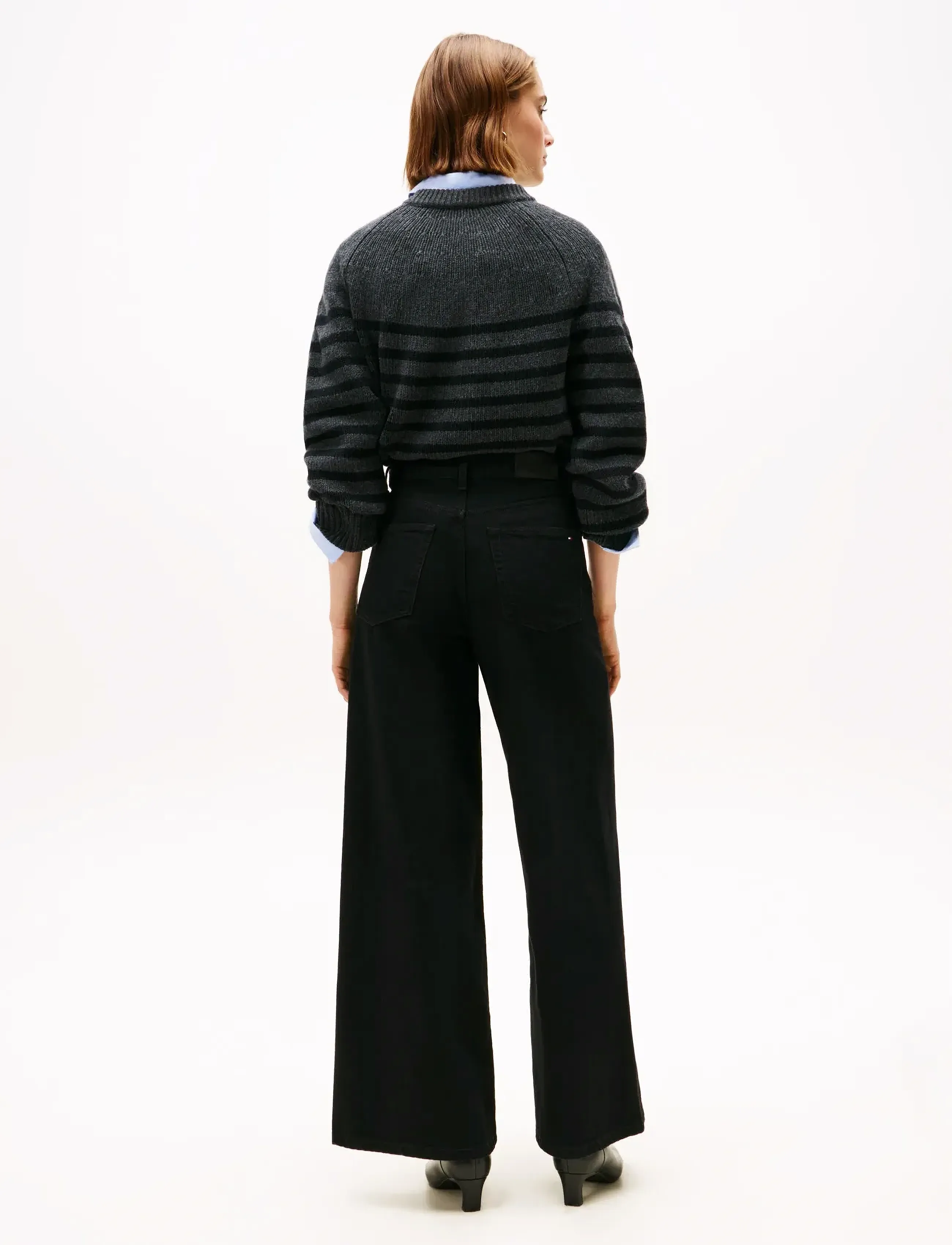 Tommy Hilfiger - DNM BLACK 70s WIDE LEG HW - pantalons larges - black - 2