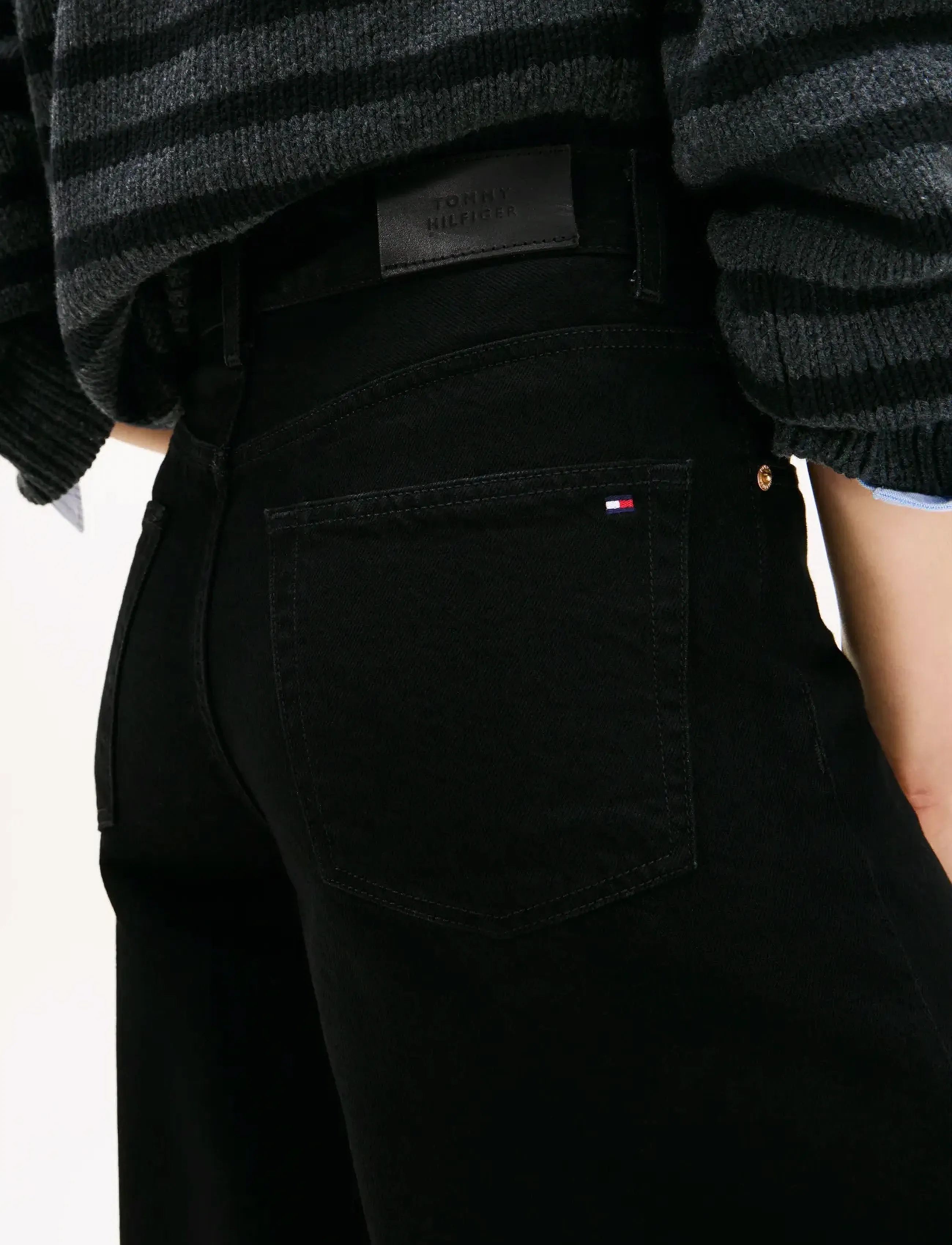 Tommy Hilfiger - DNM BLACK 70s WIDE LEG HW - pantalons larges - black - 3