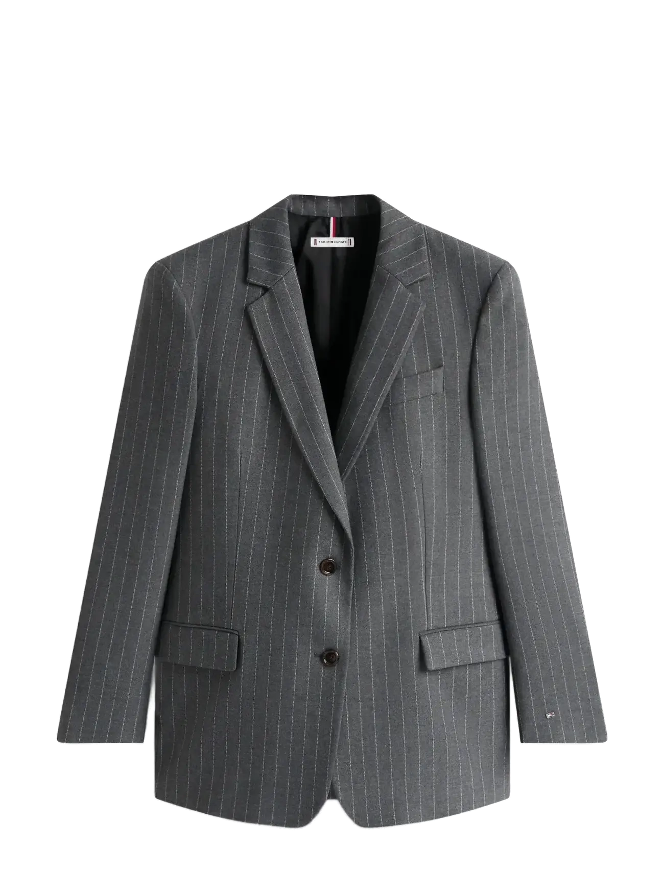 Tommy Hilfiger PINSTRIPE RELAXED BLAZER - Pintsakud - MID GREY HEATHER PINSTRIPE / grey