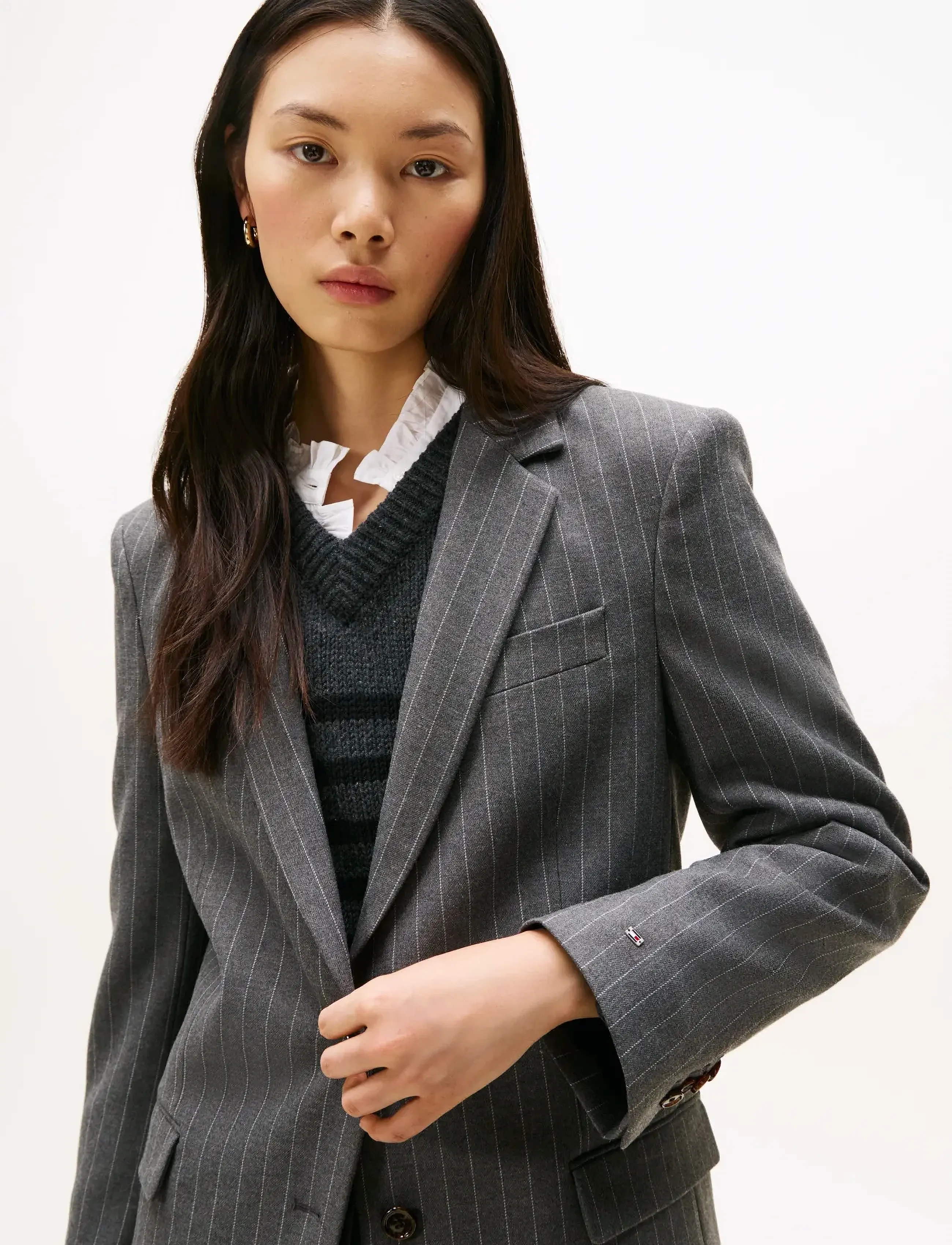 Tommy Hilfiger - PINSTRIPE RELAXED BLAZER - Üherealised pintsakud - mid grey heather pinstripe - 4