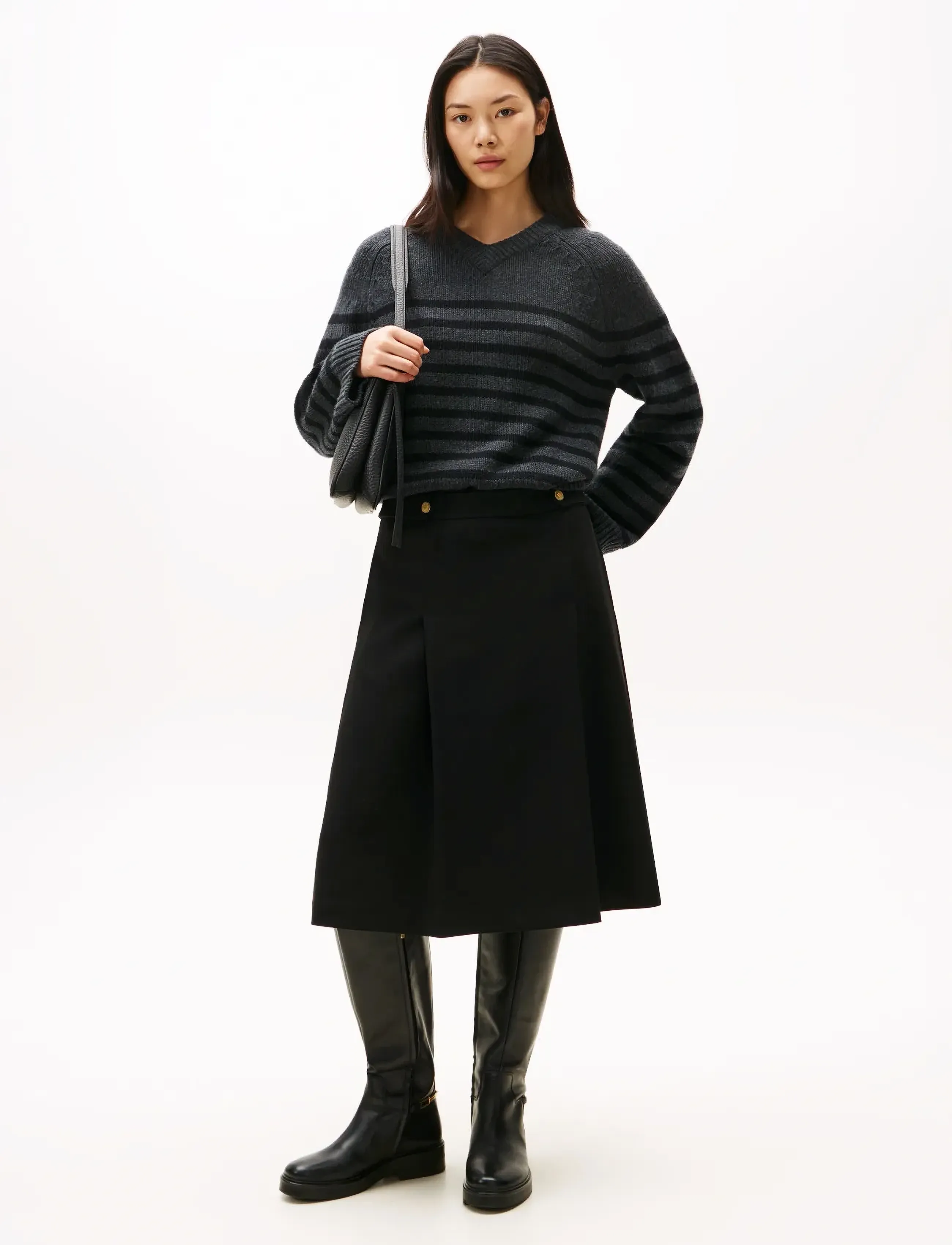 Tommy Hilfiger PUNTO GB KNEE SKIRT - Röcke - BLACK / black