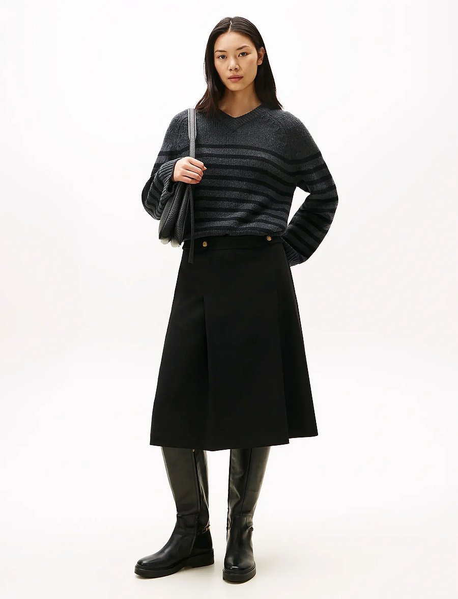 Tommy Hilfiger - PUNTO GB KNEE SKIRT - midi nederdele - black - 0