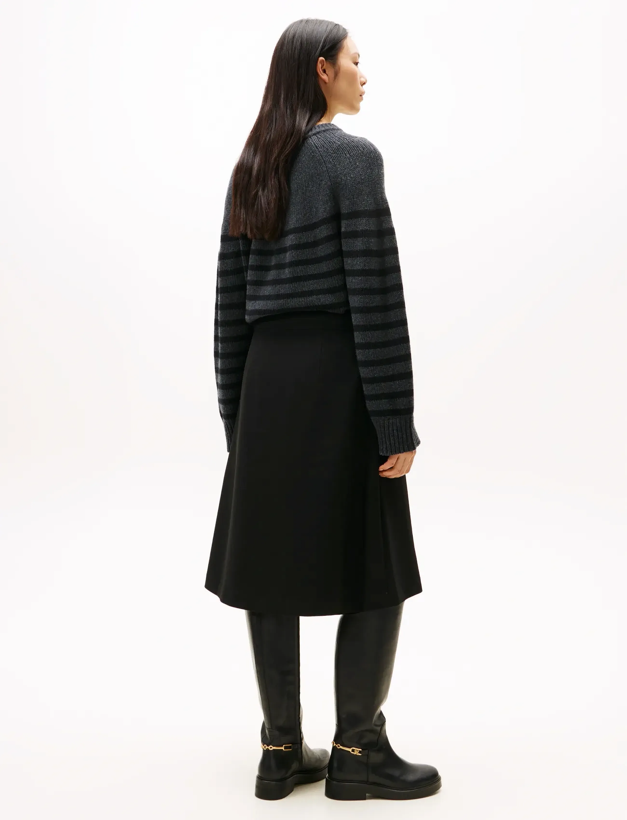 Tommy Hilfiger - PUNTO GB KNEE SKIRT - midi-röcke - black - 2