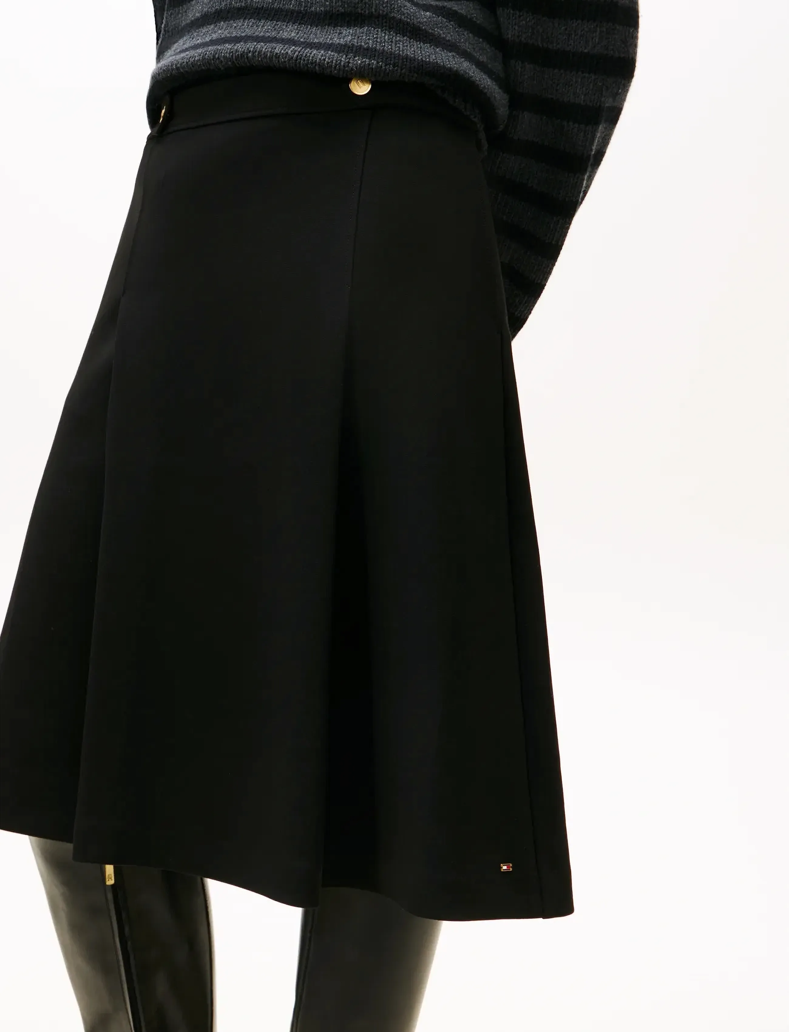 Tommy Hilfiger - PUNTO GB KNEE SKIRT - midi-röcke - black - 4