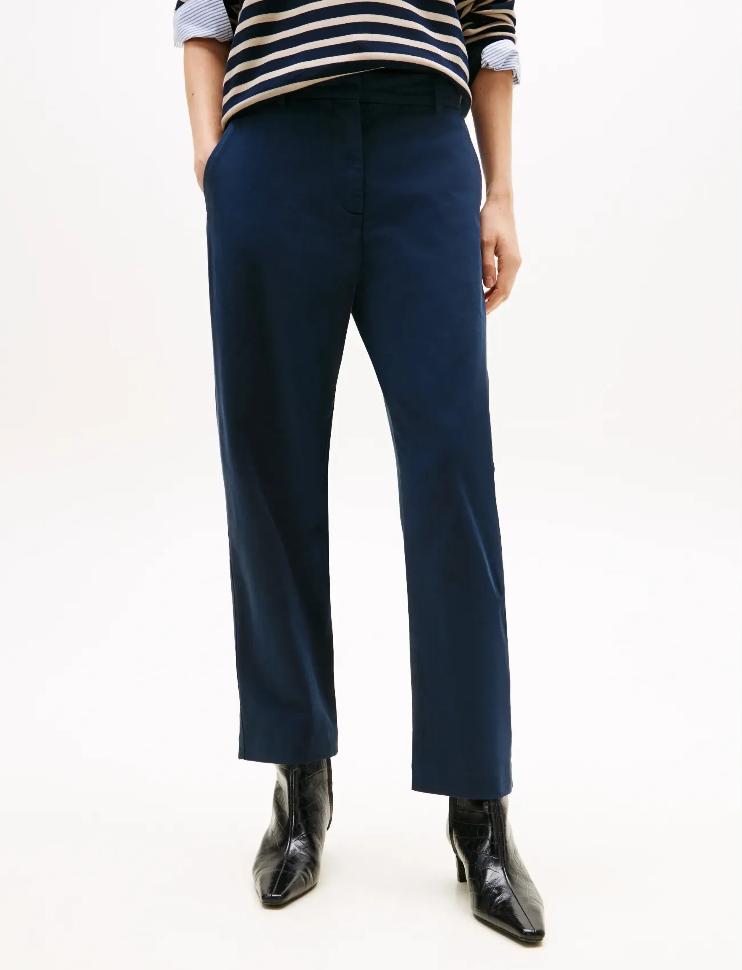 Tommy Hilfiger Stretch Gmd Slim Straight Chino, 36, Navy, Bukser > Chinos, Dame