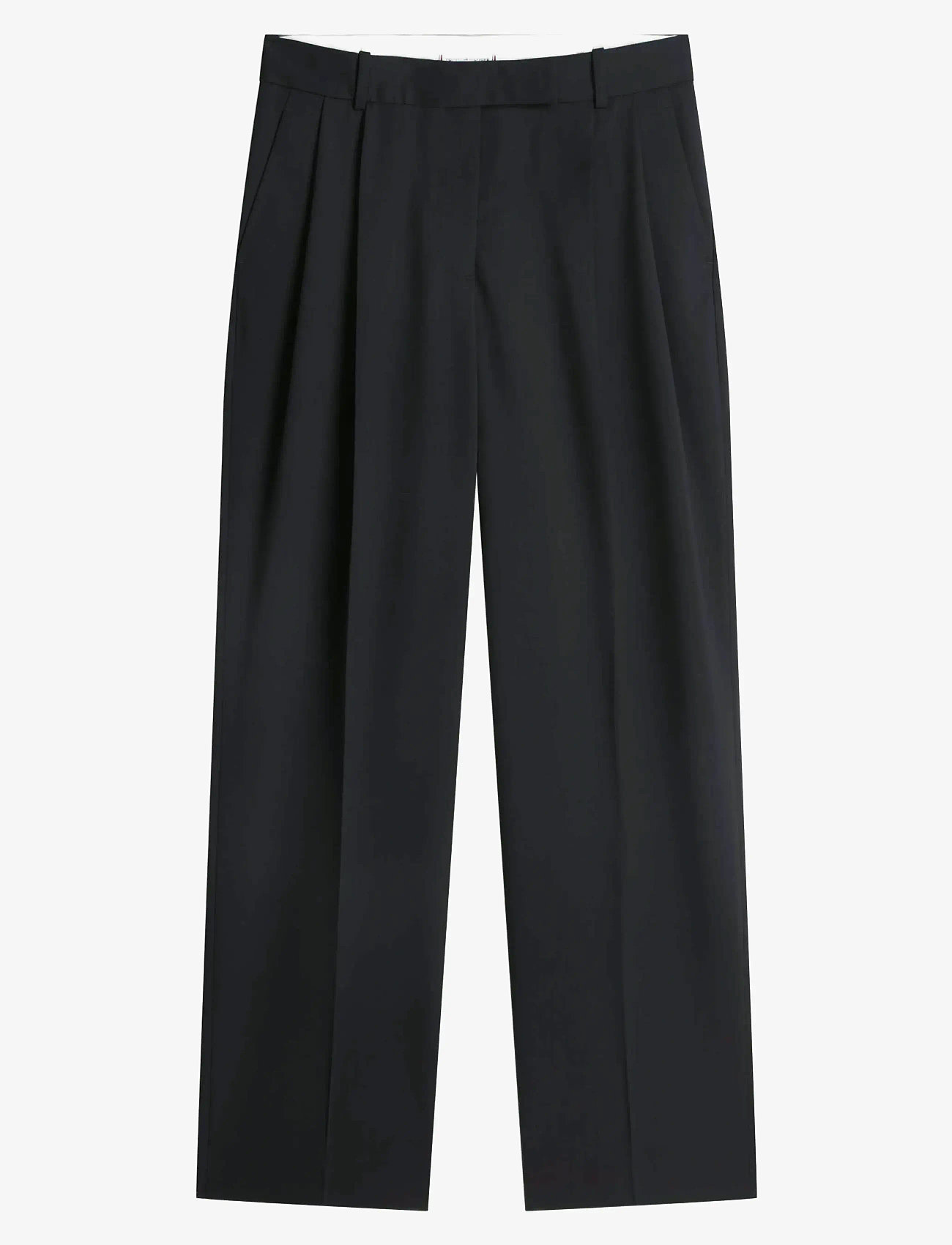Tommy Hilfiger - TIMELESS WOOL STRT PLEAT PANT - vida byxor - dark night navy - 1