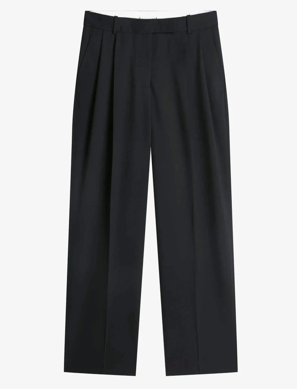 Tommy Hilfiger - TIMELESS WOOL STRT PLEAT PANT - bukser med brede ben - dark night navy - 1