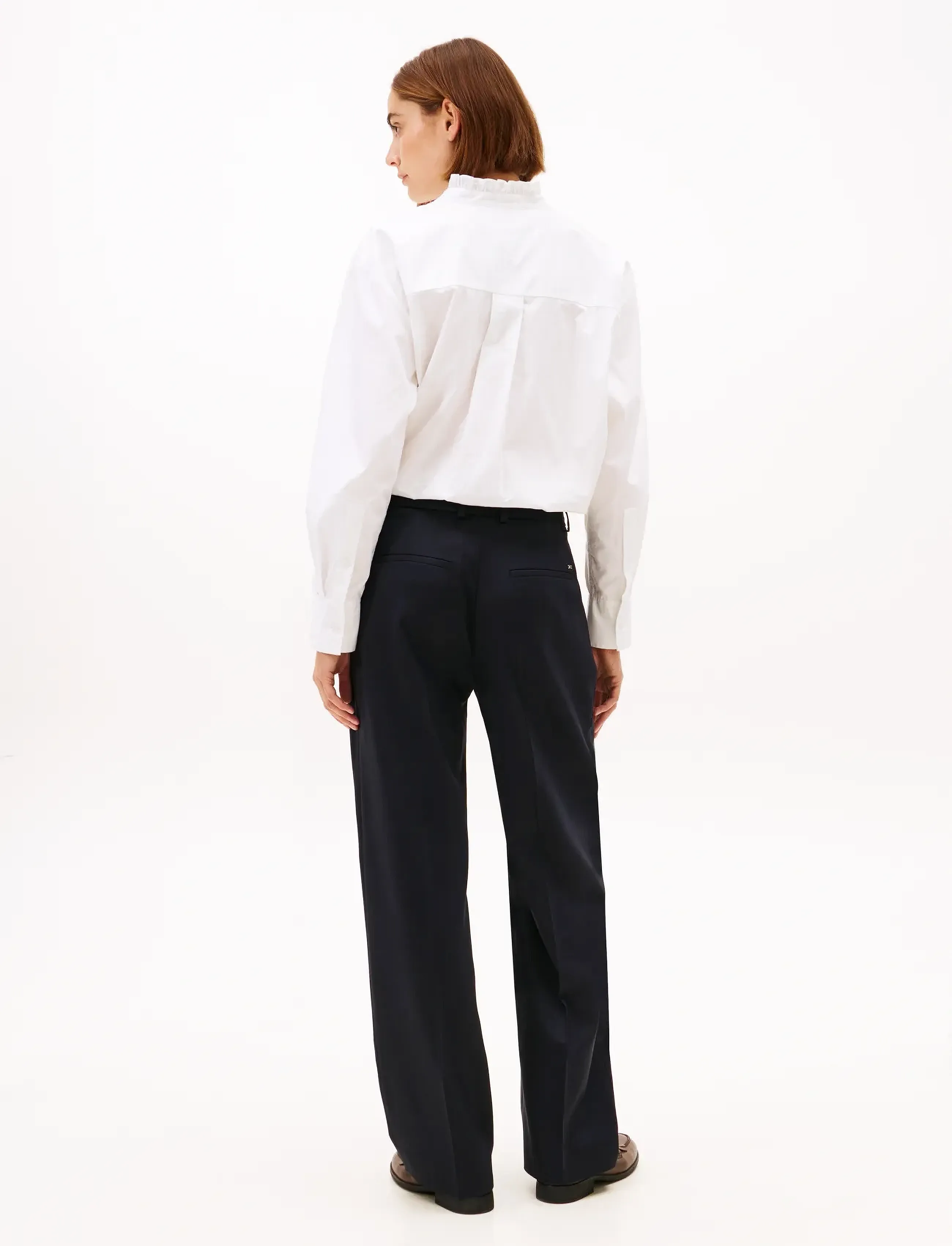 Tommy Hilfiger - TIMELESS WOOL STRT PLEAT PANT - bukser med brede ben - dark night navy - 3