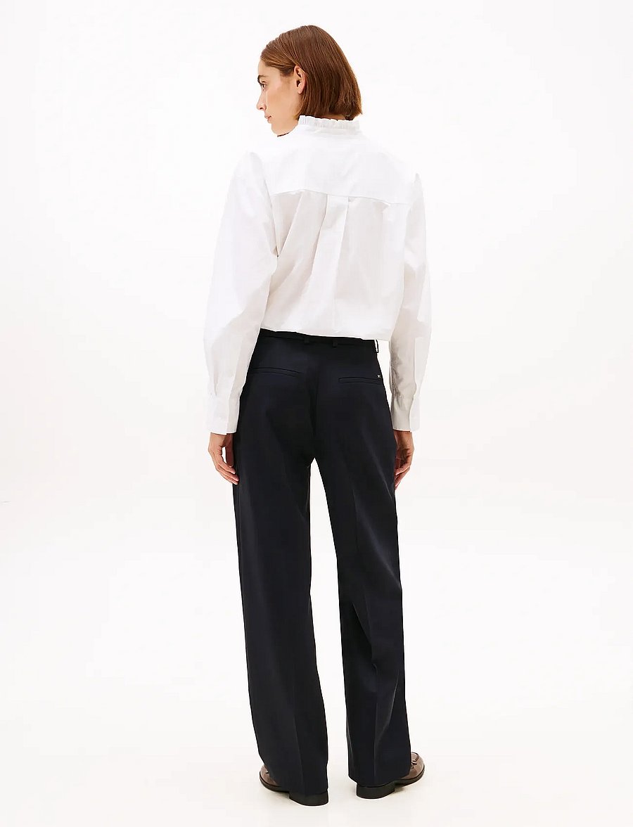 Tommy Hilfiger - TIMELESS WOOL STRT PLEAT PANT - pantalons larges - dark night navy - 3