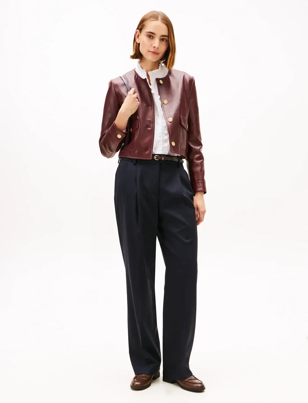 Tommy Hilfiger - TIMELESS WOOL STRT PLEAT PANT - bukser med brede ben - dark night navy - 4