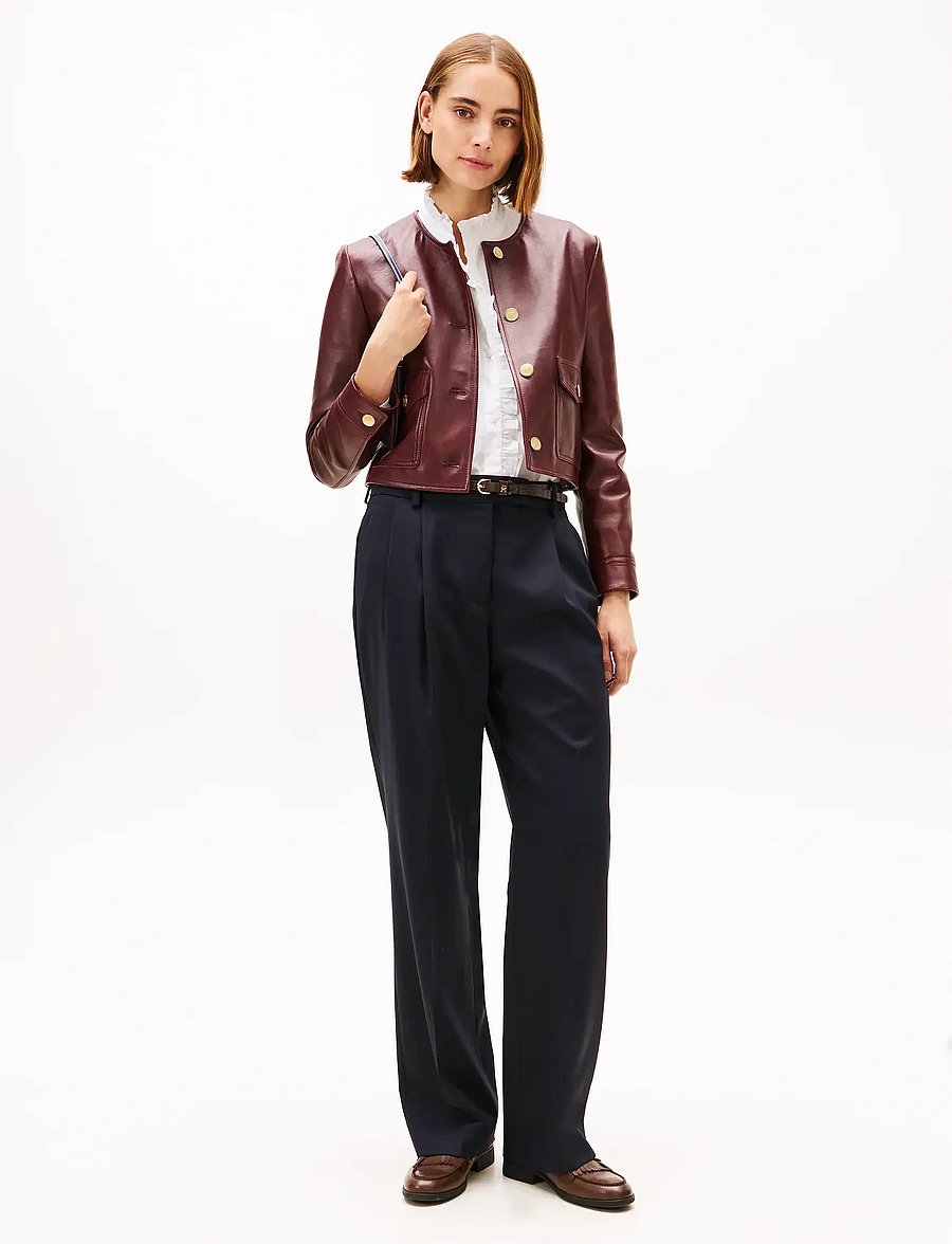 Tommy Hilfiger - TIMELESS WOOL STRT PLEAT PANT - pantalons larges - dark night navy - 4
