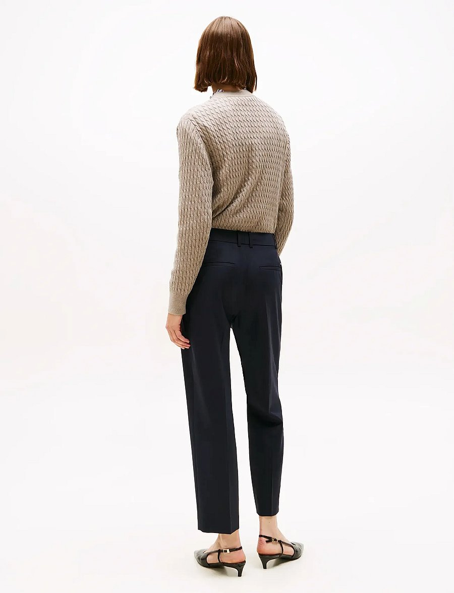Tommy Hilfiger - TIMELESS WOOL SLIM STRT PANT - slim-fit hosen - black - 2
