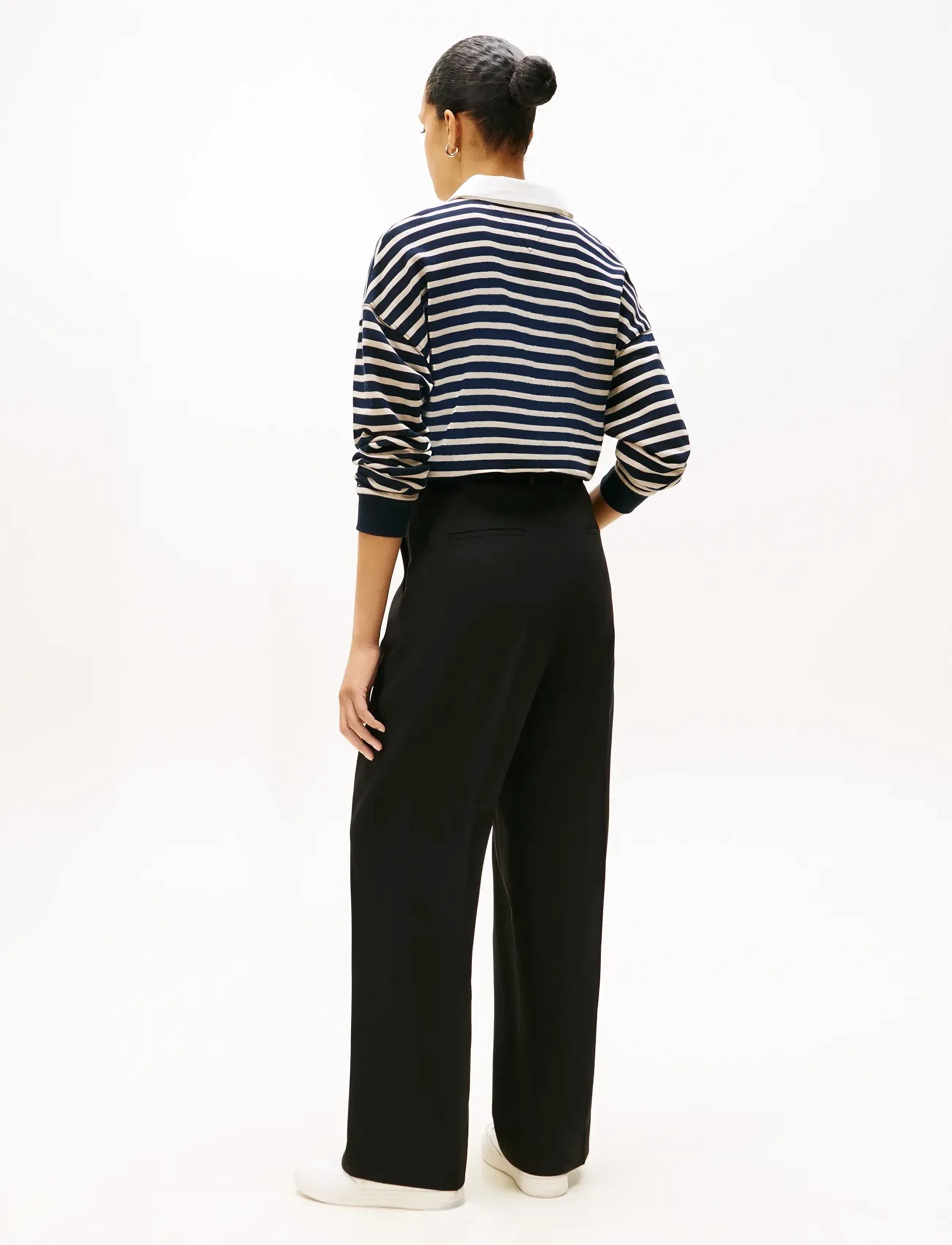 Tommy Hilfiger - TIMELESS WOOL LOOSE STRT PANT - habitbukser - black - 2