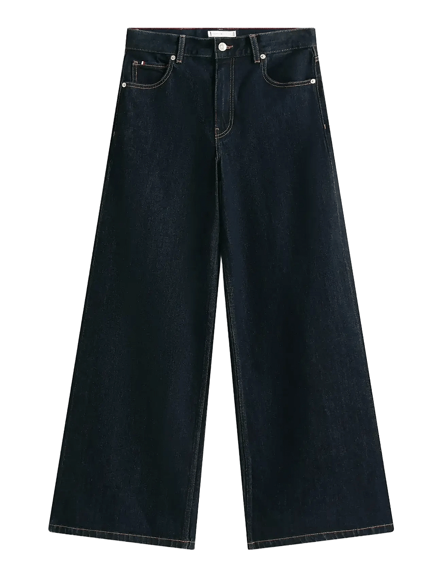 Tommy Hilfiger - DNM RINSE 70s WIDE LEG HW - hosen mit weitem bein - rinse - 1