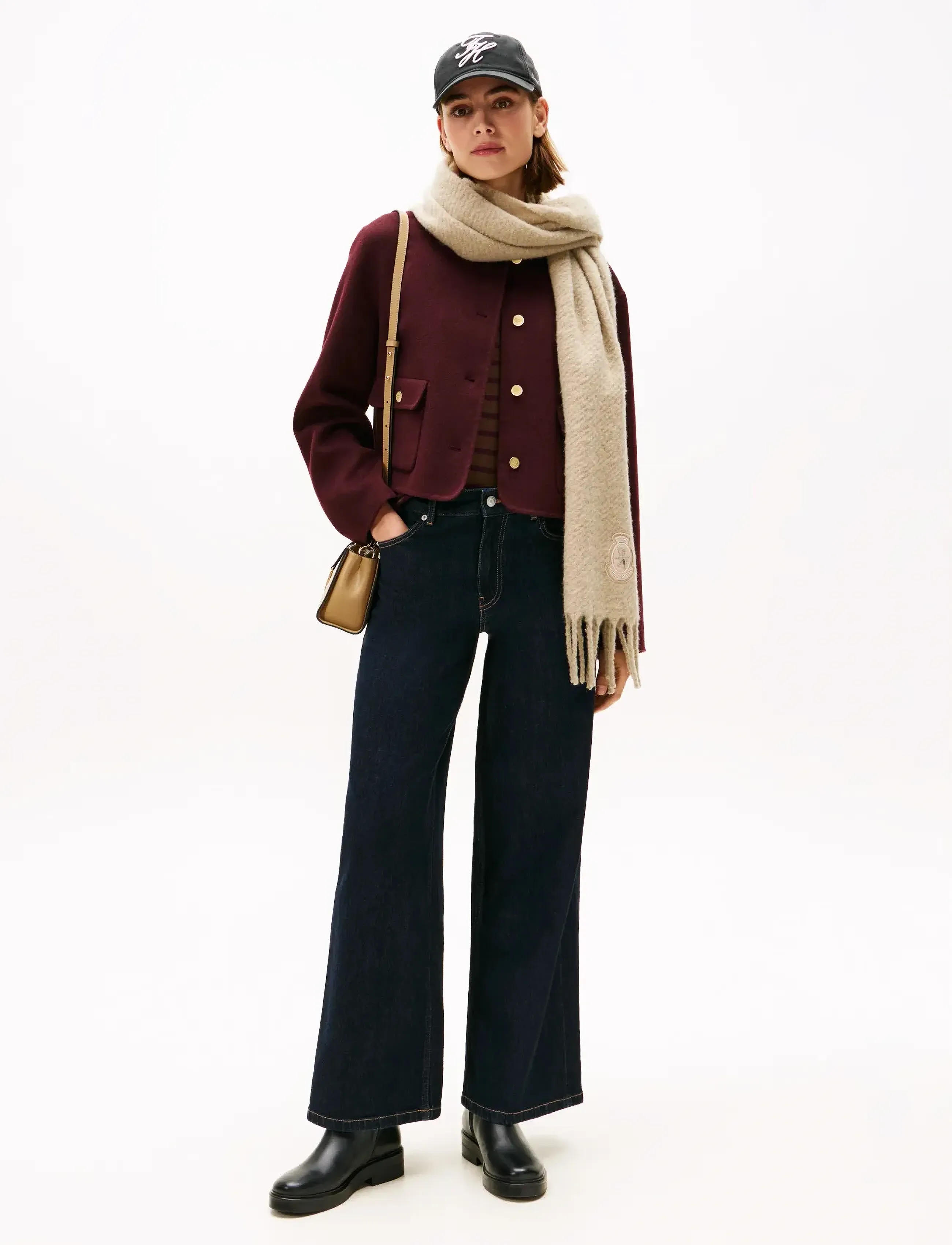 Tommy Hilfiger DNM RINSE 70s WIDE LEG HW - Tøj - RINSE / black