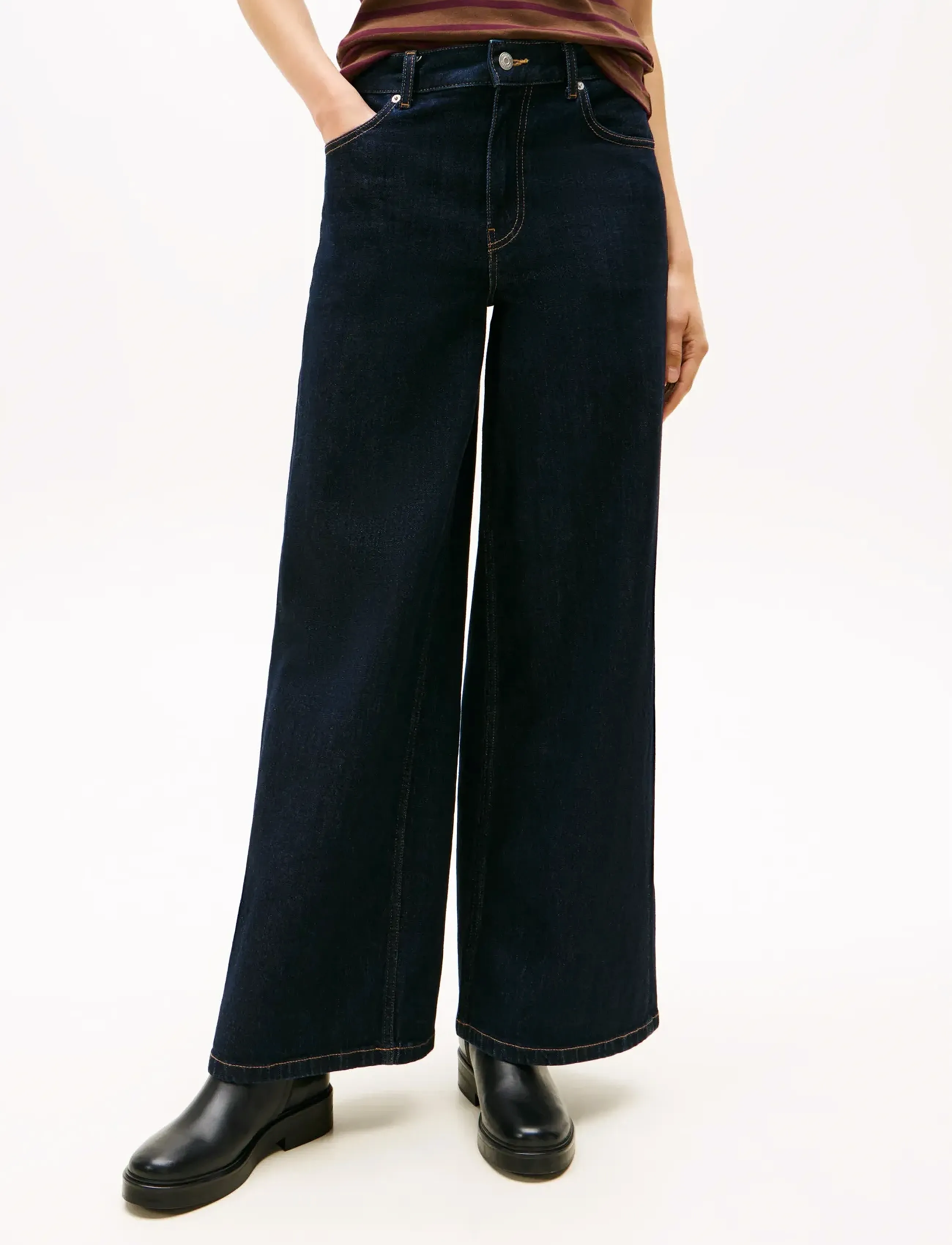 Tommy Hilfiger - DNM RINSE 70s WIDE LEG HW - laia säärega teksad - rinse - 4