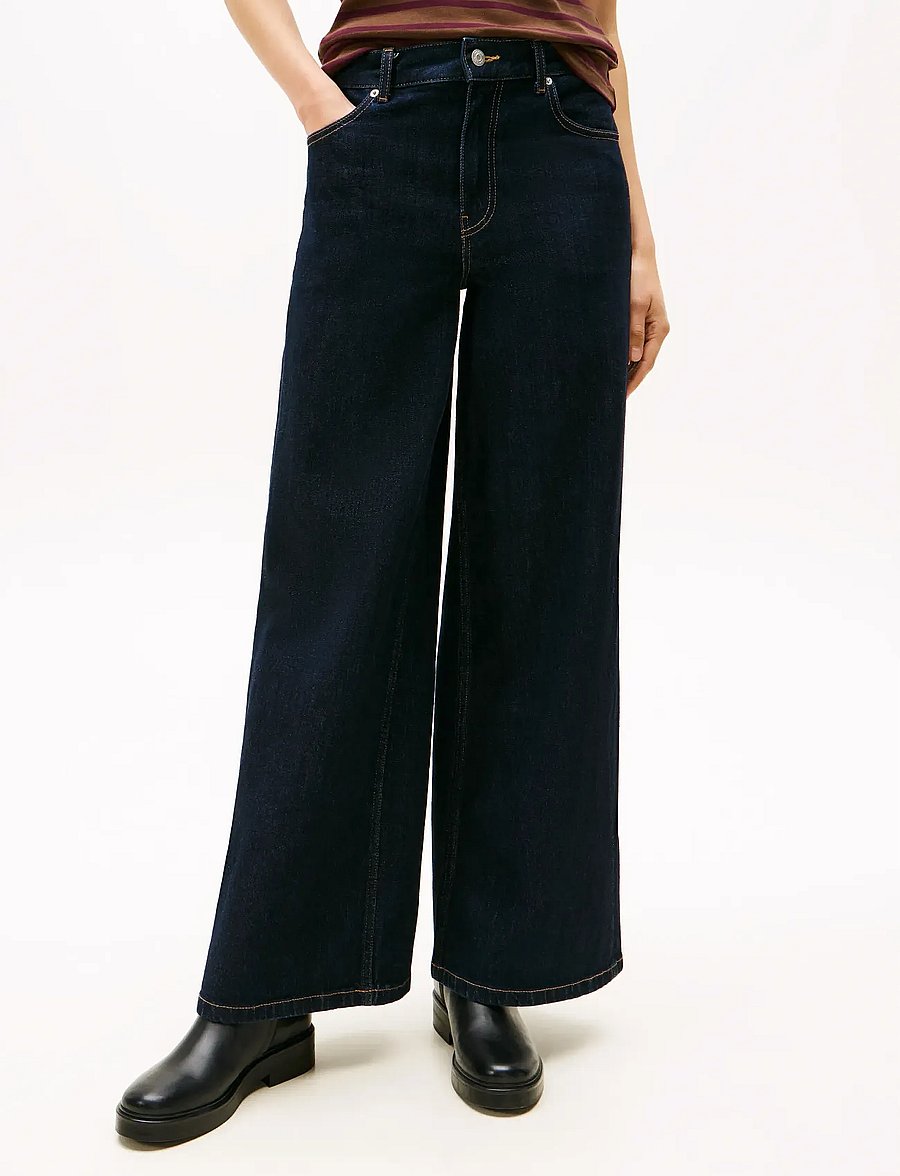 Tommy Hilfiger - DNM RINSE 70s WIDE LEG HW - hosen mit weitem bein - rinse - 4