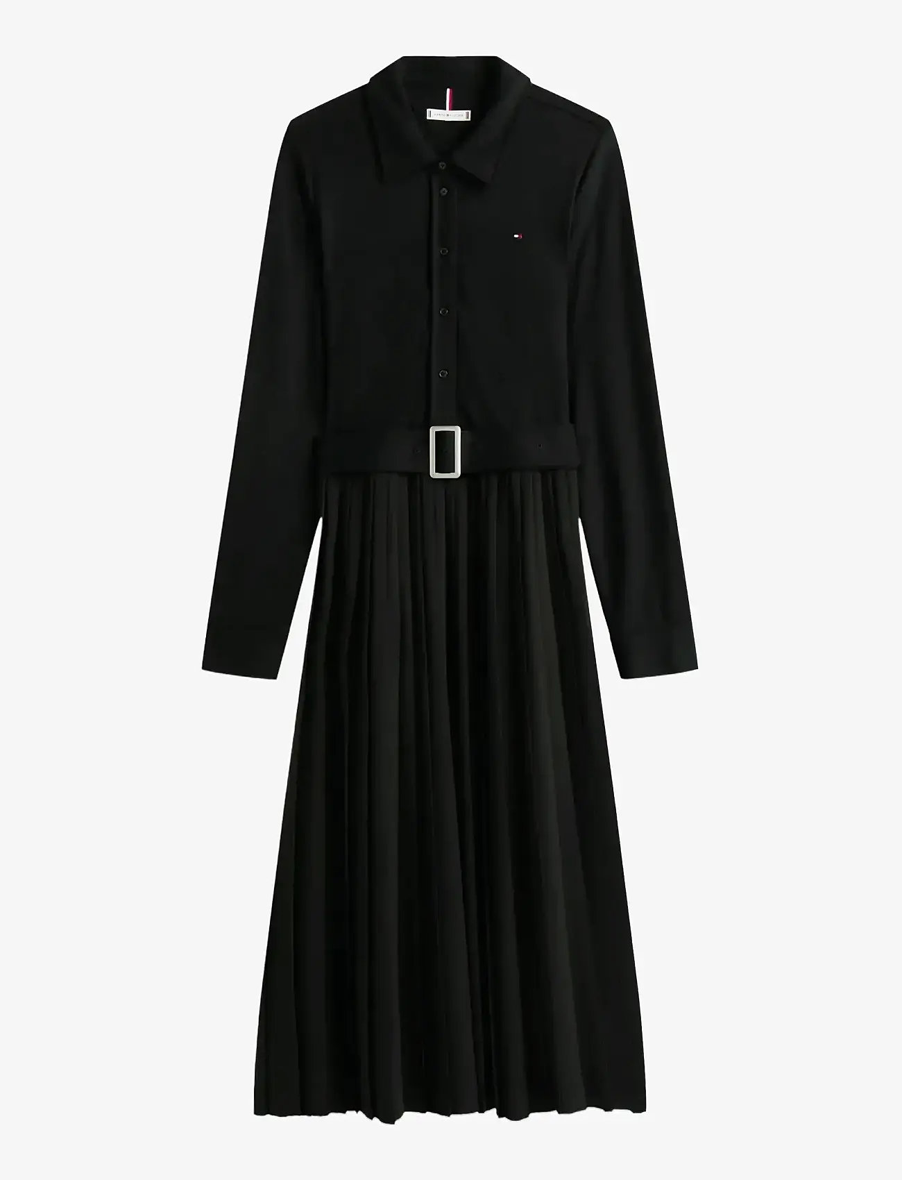 Tommy Hilfiger - INTERLOCK MIX MEDIA POLO DRS LS - hemdkleider - black - 1