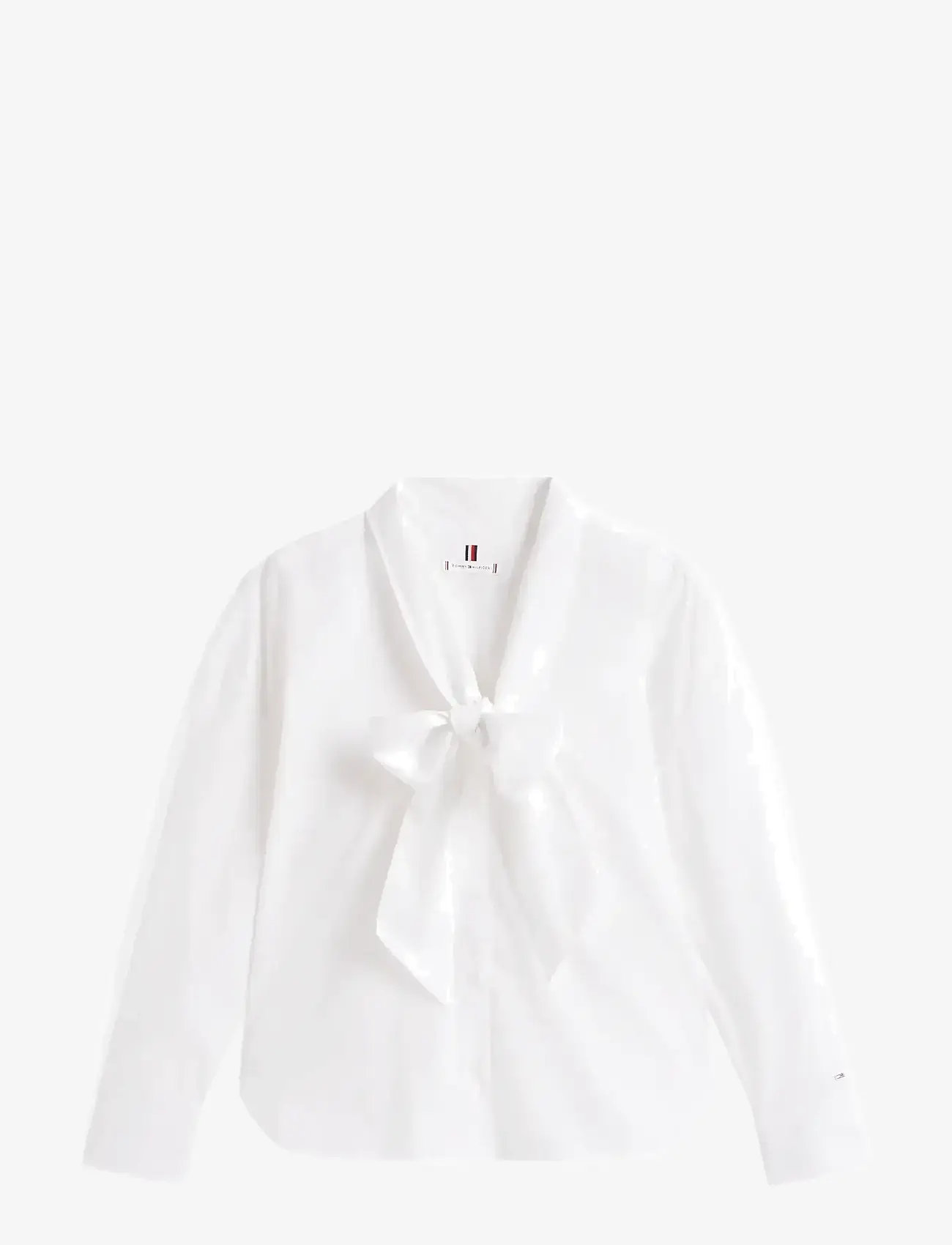 Tommy Hilfiger - POPLIN BOW COLLAR LS SHIRT - långärmade skjortor - th optic white - 1